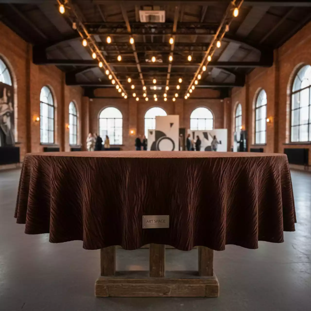 Аренда Скатерть круглая шоколадная 3,2 м в Rodina Grand Hotel & SPA — ART SPACE
