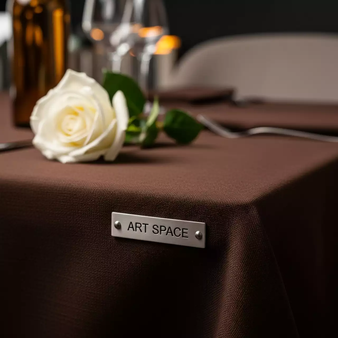 Аренда Скатерть круглая шоколадная в ресторане «Плакучая Ива» — ART SPACE