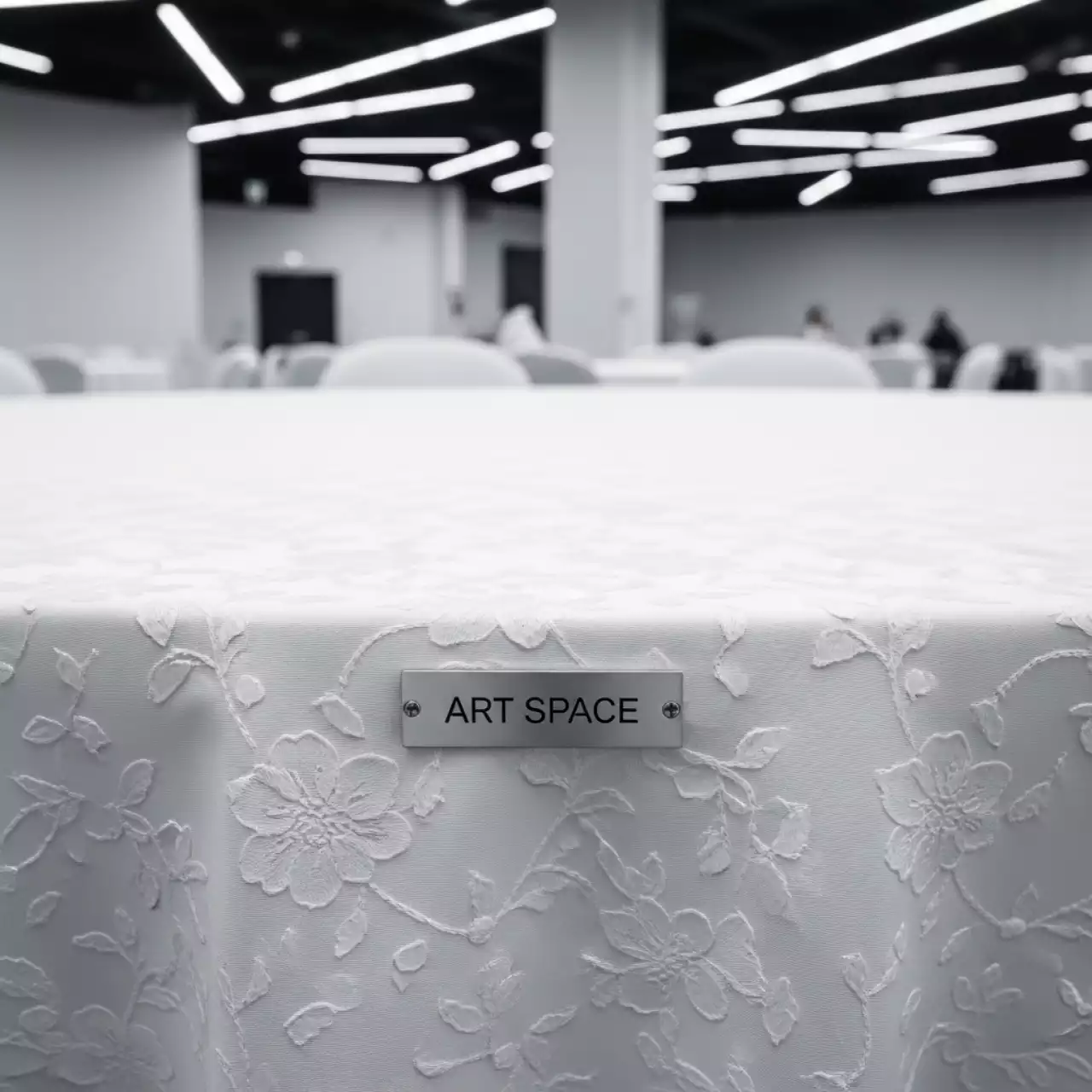 Аренда Скатерть круглая журавинка 2200 мм в ледовой арене «Шайба» — ART SPACE