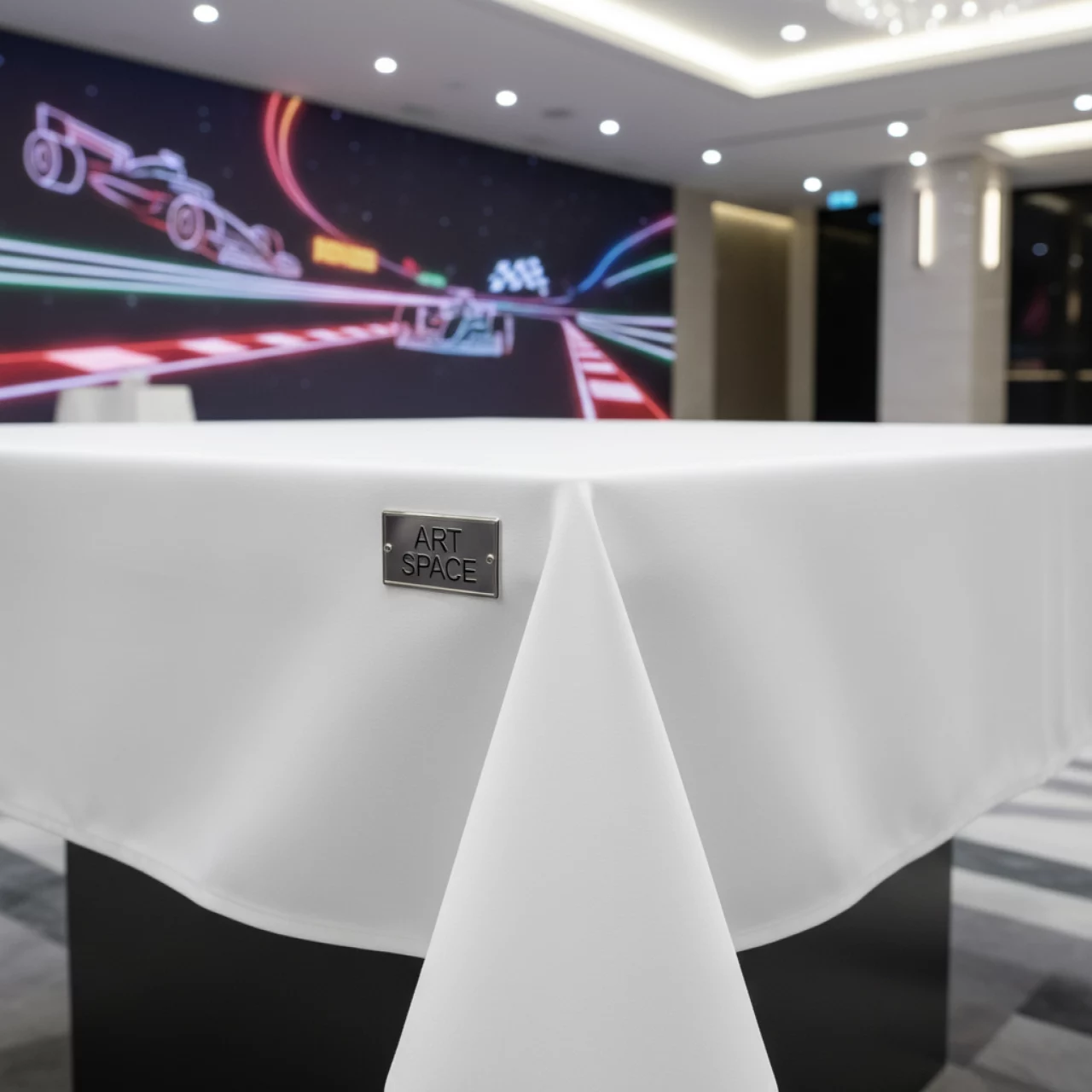 Аренда Скатерть прямоугольная 2800х1700 мм журавинка 1346 010101 гладь белая без шва в отеле «Звездный» — ART SPACE