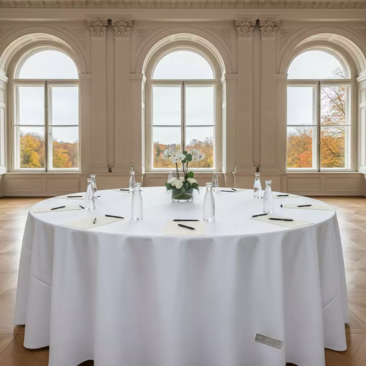 Аренда Скатерть White на стол диаметр 150 в Panorama by Mercure