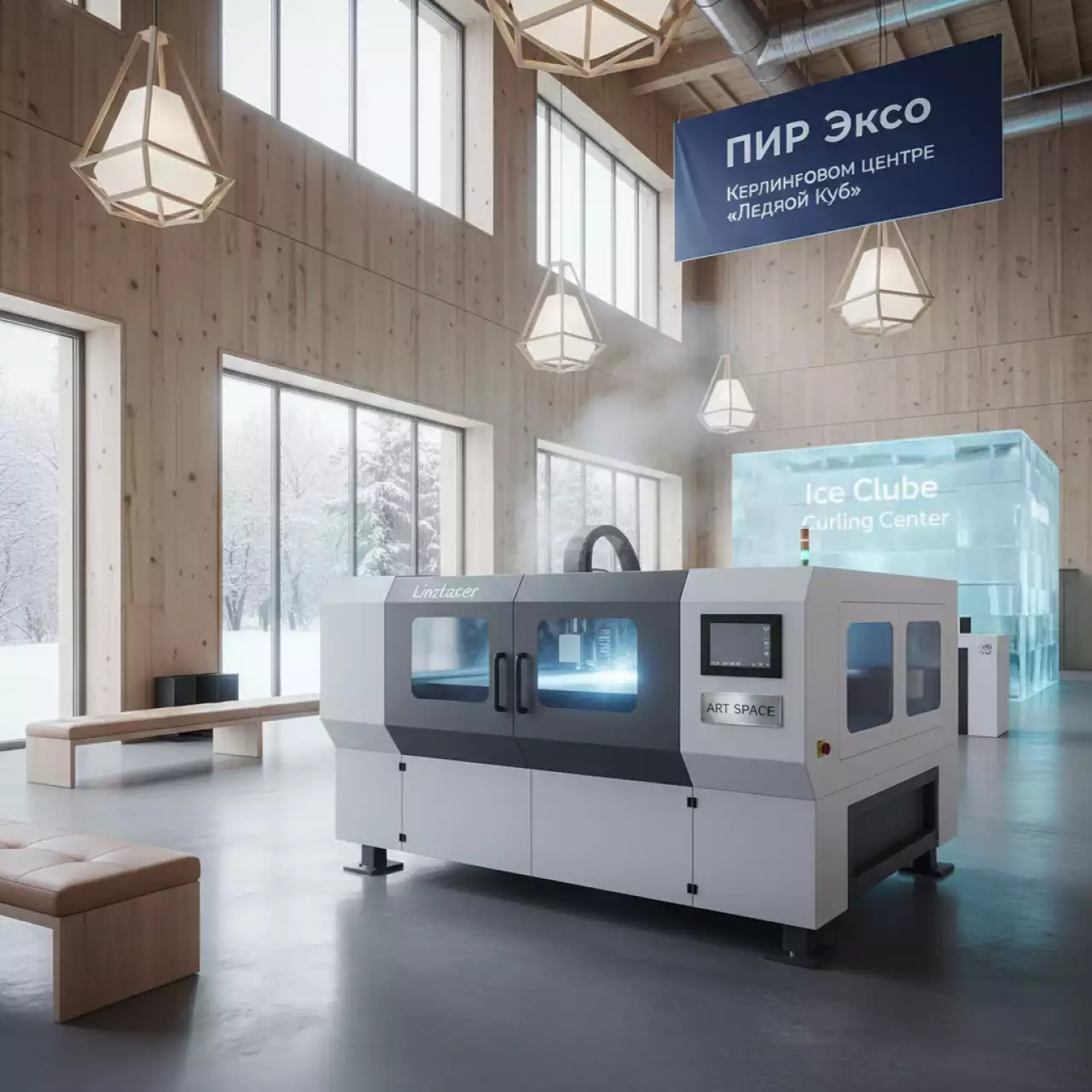 Аренда Станок для лазерной резки листового металла Linzlaser MFSC 3015 3000 W в Керлинговом центре «Ледяной куб» — ART SPACE