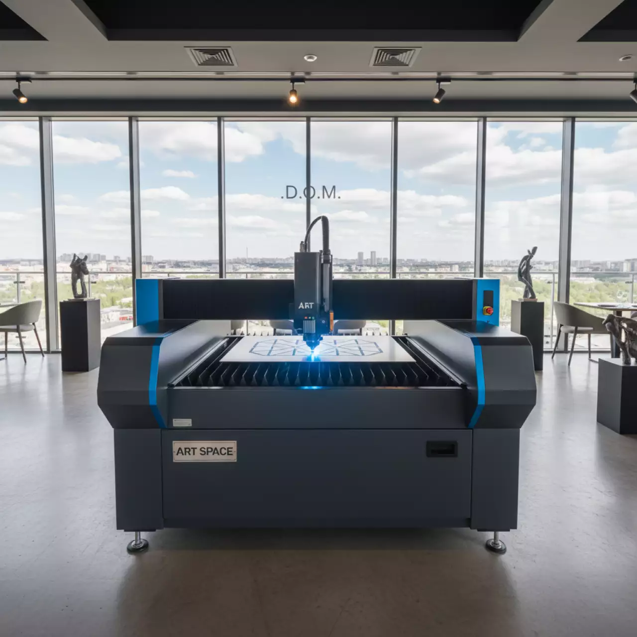 Аренда Станок для лазерной резки листового металла Linzlaser MFSC 3015 3000W в ресторане «D.O.M» — ART SPACE