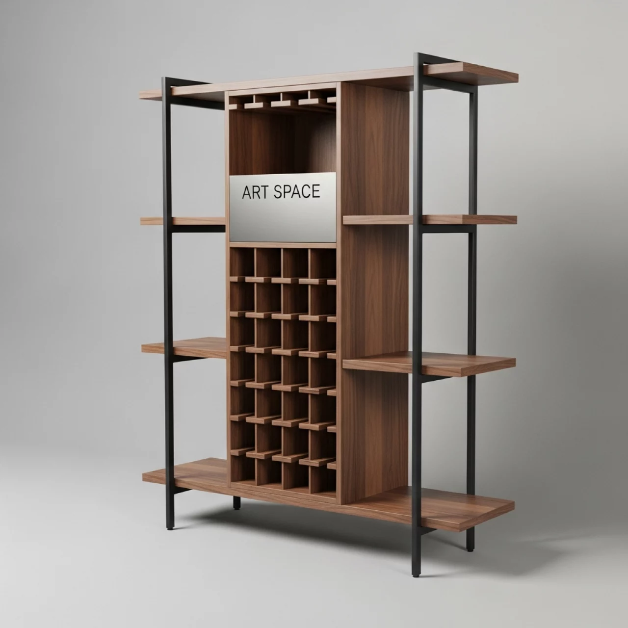 Аренда Стеллаж лофт Нила с отделением для хранения вина в санатории «Заполярье» — ART SPACE