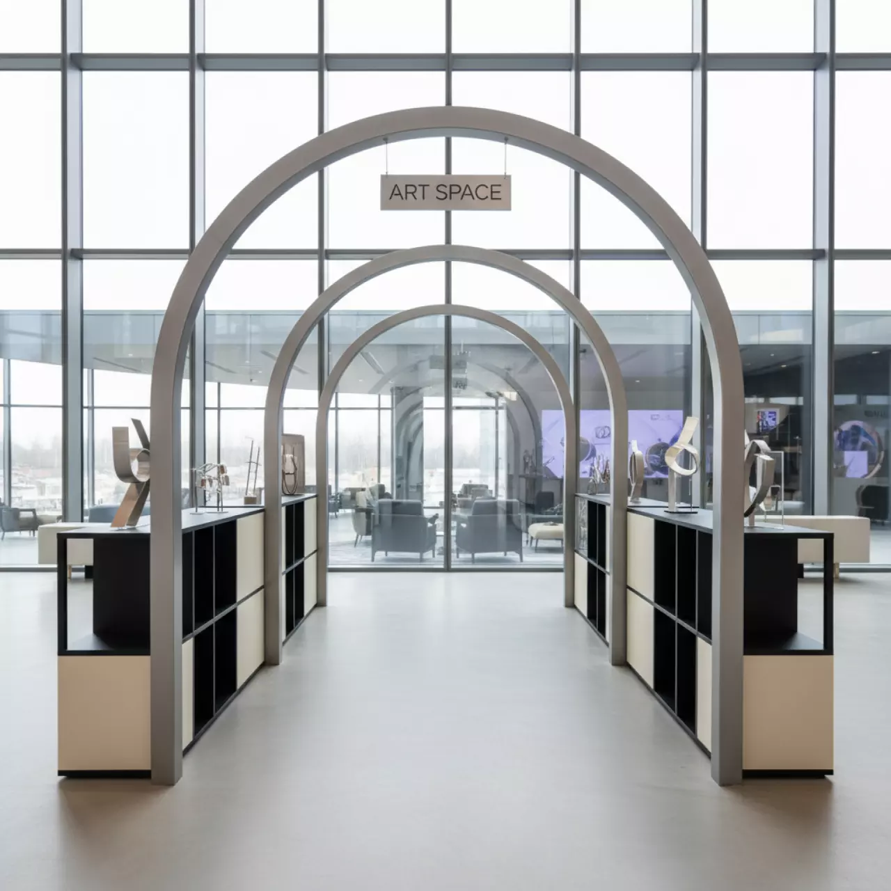 Аренда Стеллажи консоли арки в Omega Sirius — ART SPACE