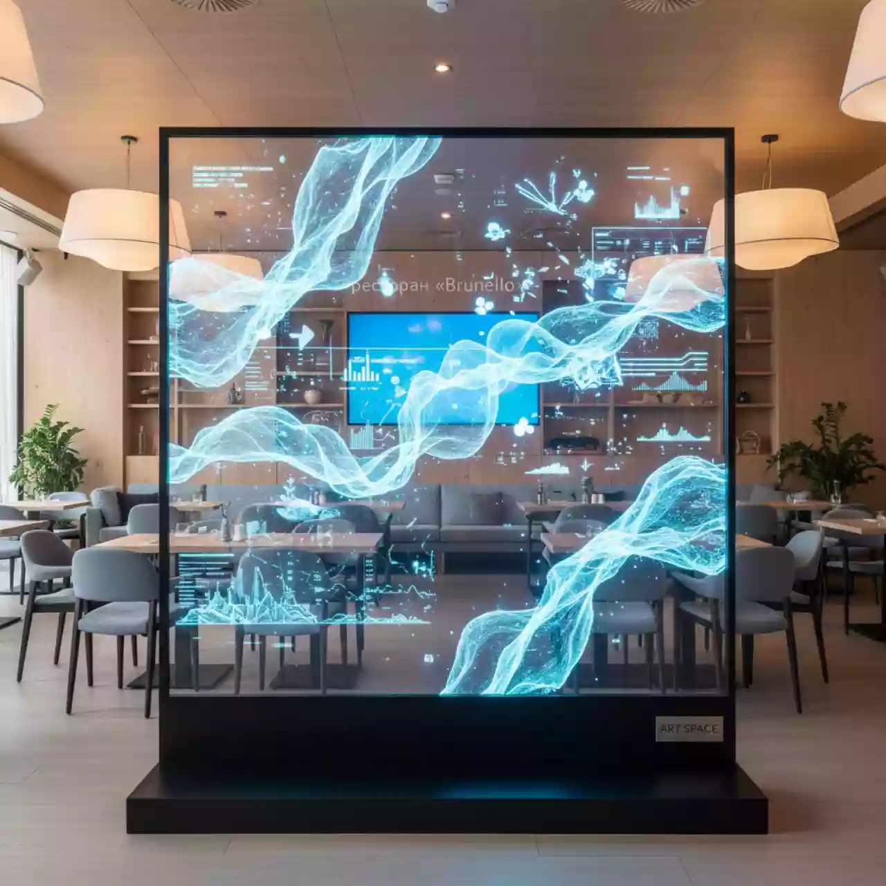Аренда Стена голографическая 3х3 Black в ресторане «Brunello» — ART SPACE