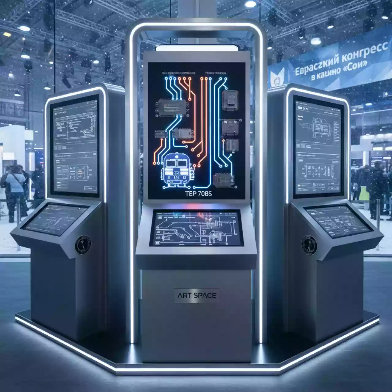 Аренда Стенд электрифицированный схемы цепей управления тепловоза ТЭП 70БС с компьютерным управлением 3 секции в казино «Сочи» — ART SPACE