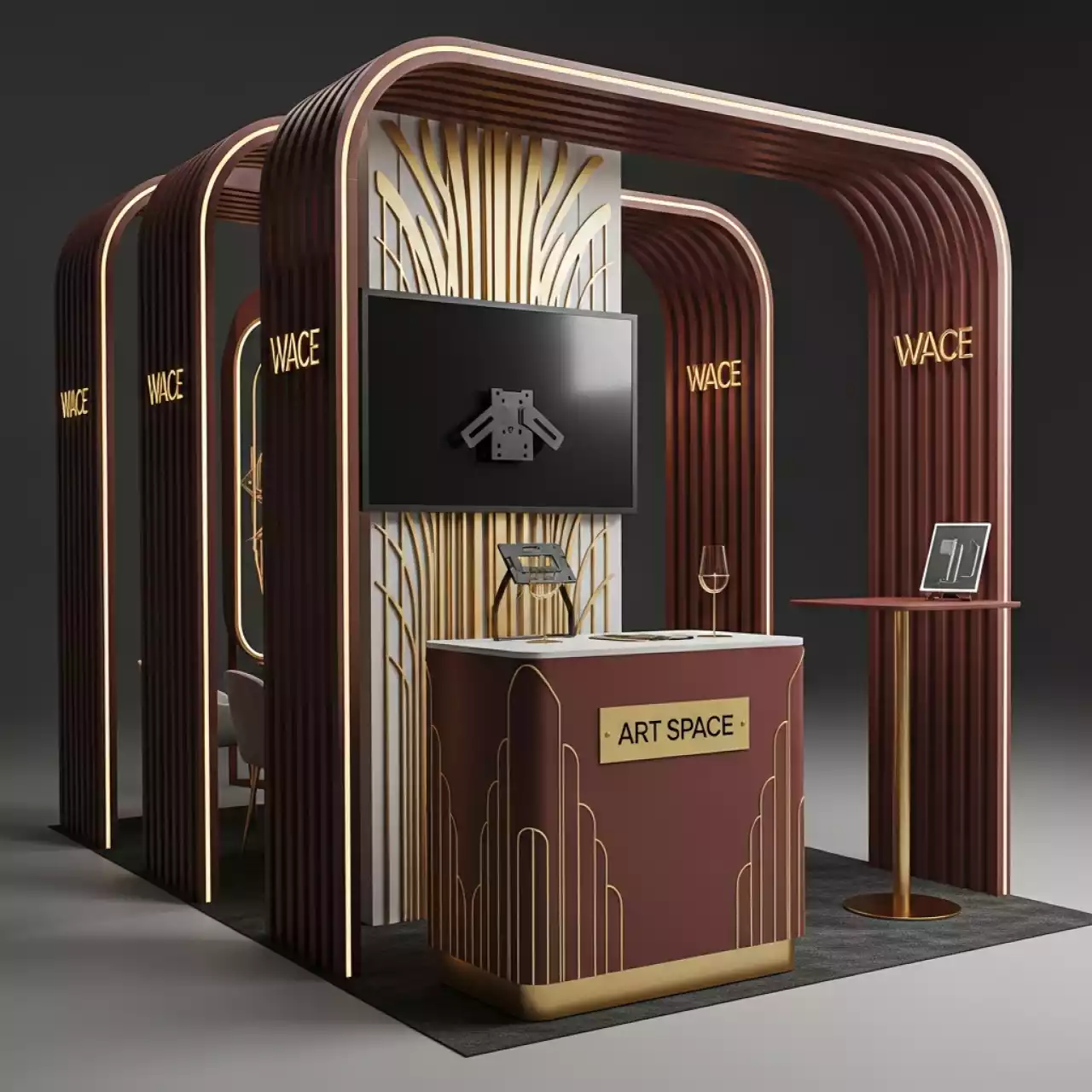 Аренда Стенд Isoframe Wave из 8 модулей Maxi с держателем LCD в комплексе «Дагомыс» — ART SPACE