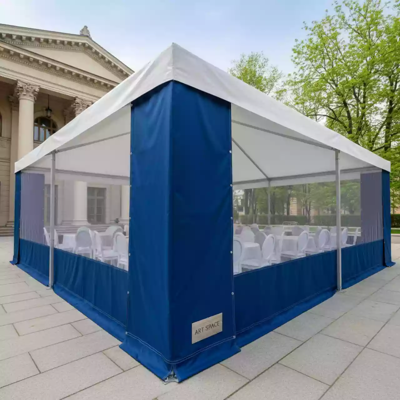 Аренда Стенка для садового тента Green Glade 195х295 м полиэстер с москитной сеткой синяя в МФК «Горный» — ART SPACE