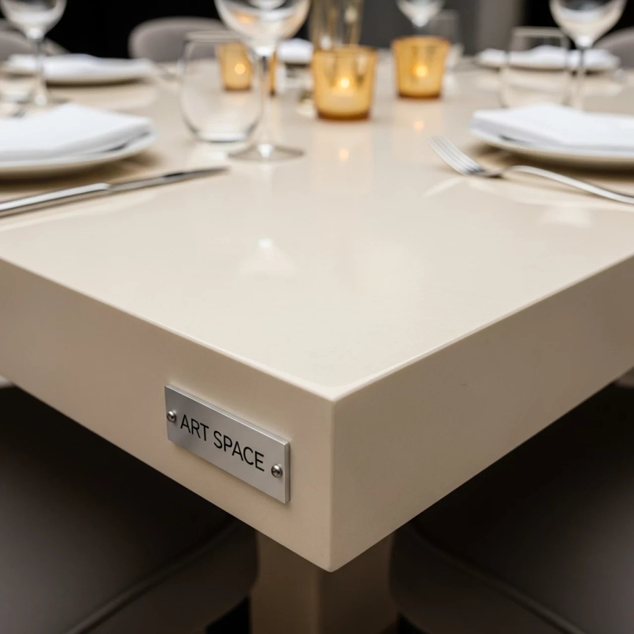 Аренда Стол Arki К 90 натуральный слоновая кость на пляжных клубах Хосты — ART SPACE