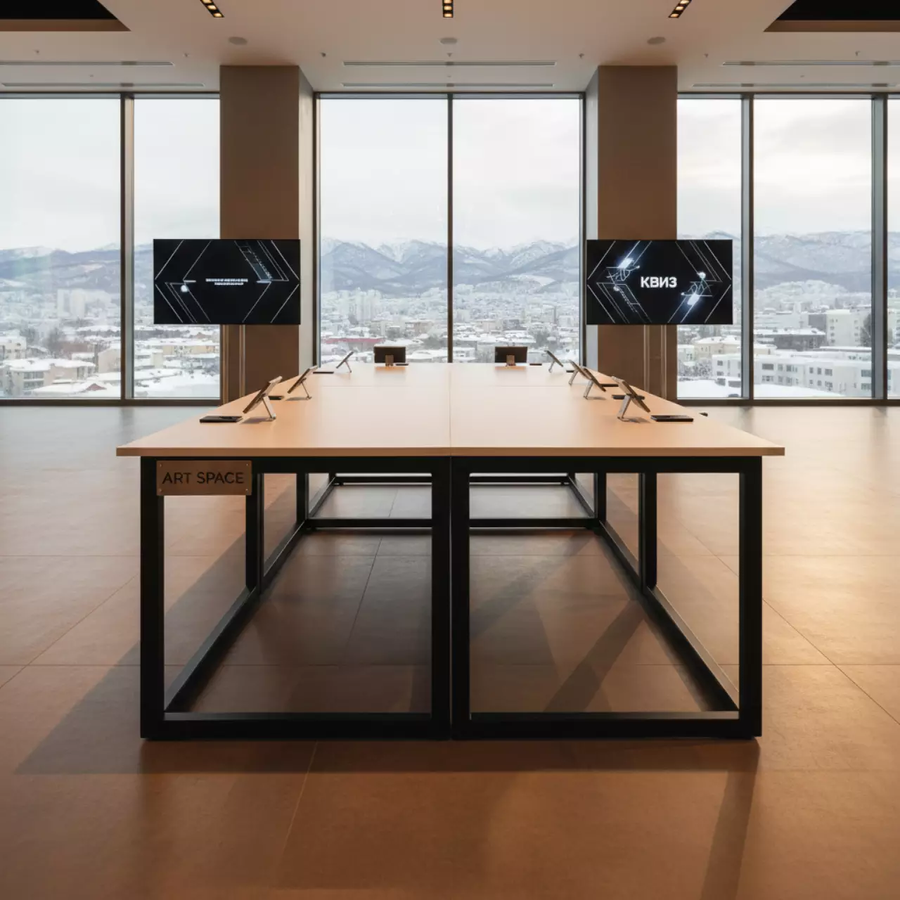 Аренда Стол Лидер 2 2000x900 белый черный в Mercure Сочи Центр — ART SPACE