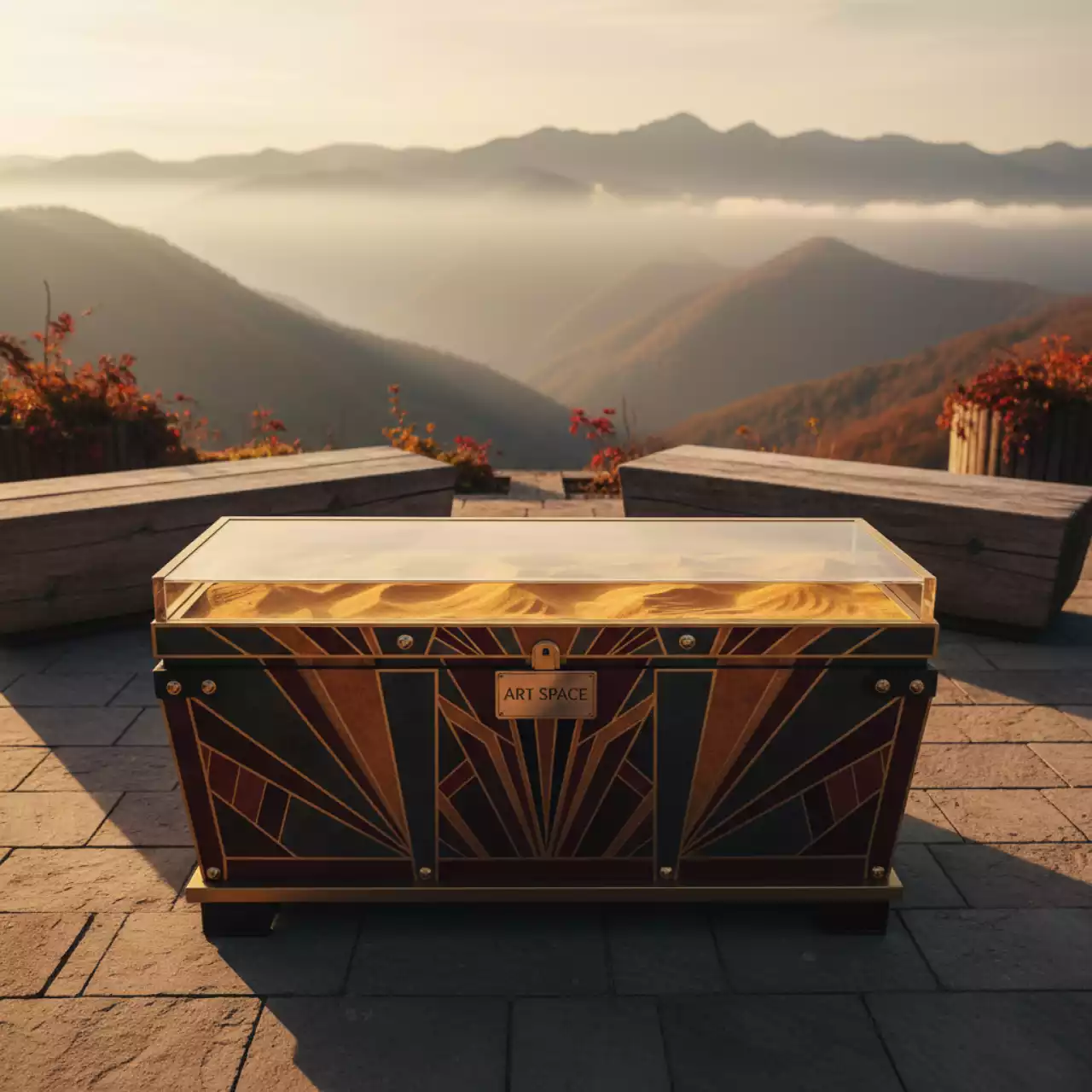 Аренда Стол песочный световой стилизованный "Сундук" серия "Кисельковое царство" в Skypark Sochi — ART SPACE