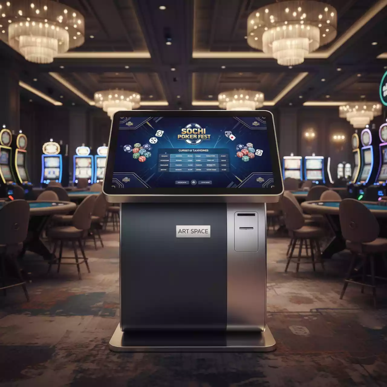 Аренда Стойка интерактивная сенсорная LR Глория 43 в казино «Сочи» — ART SPACE