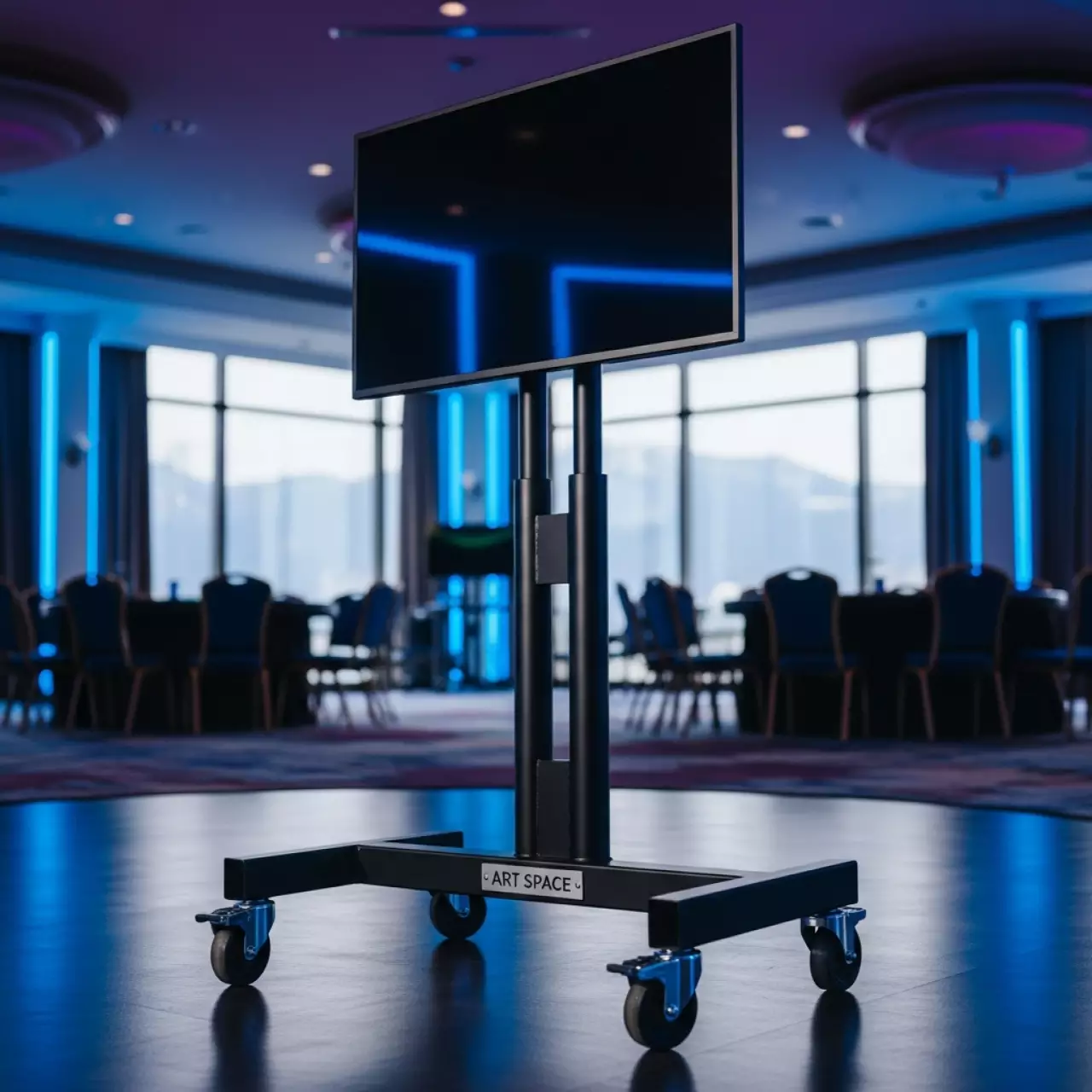 Аренда Стойка мобильная для панелей стальная на колесах до 43 дюймов в ОКЦ «Галактика» — ART SPACE