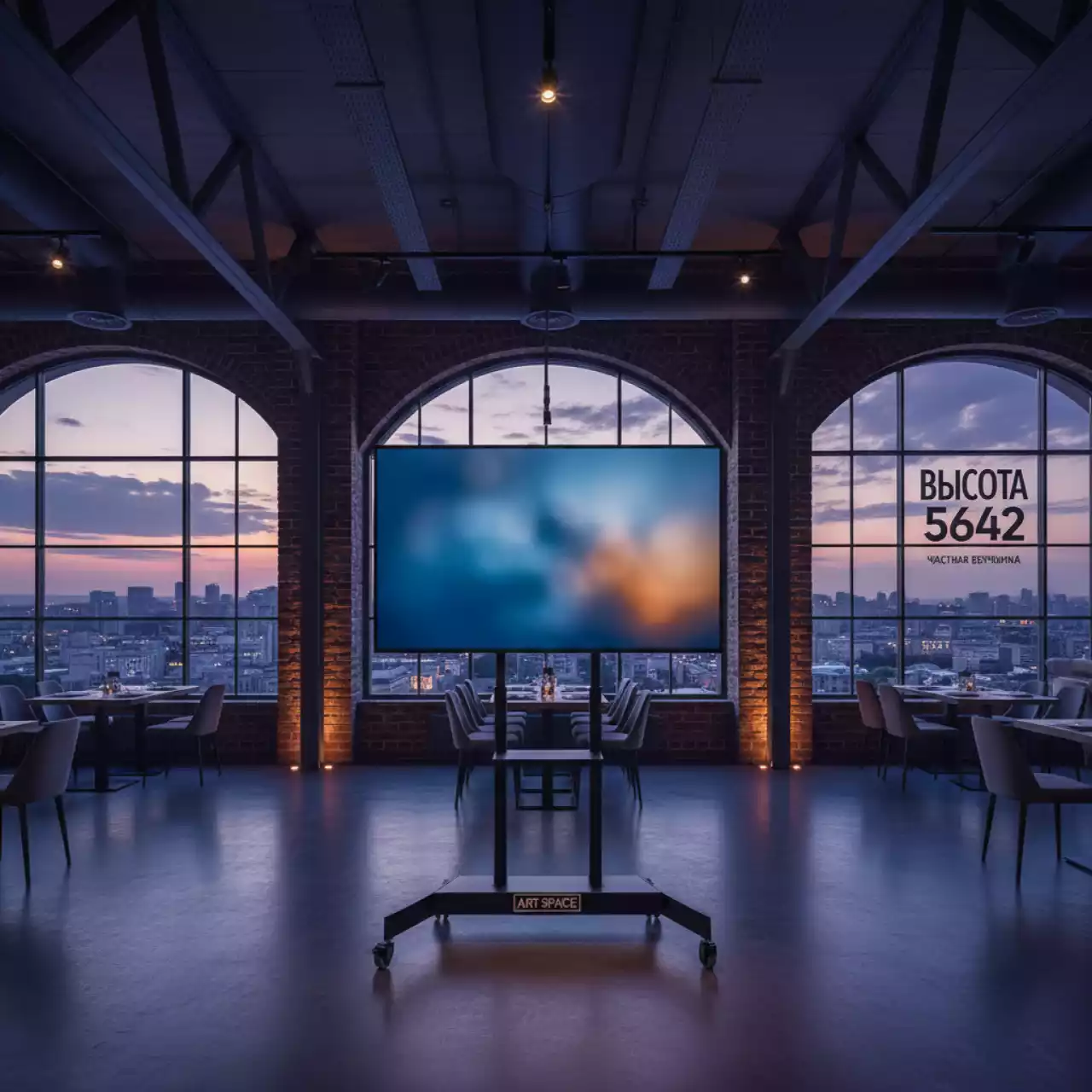 Аренда Стойка мобильная для телевизора с кронштейном черная ONKRON TS2821 70 110 в ресторане «Высота 5642» — ART SPACE