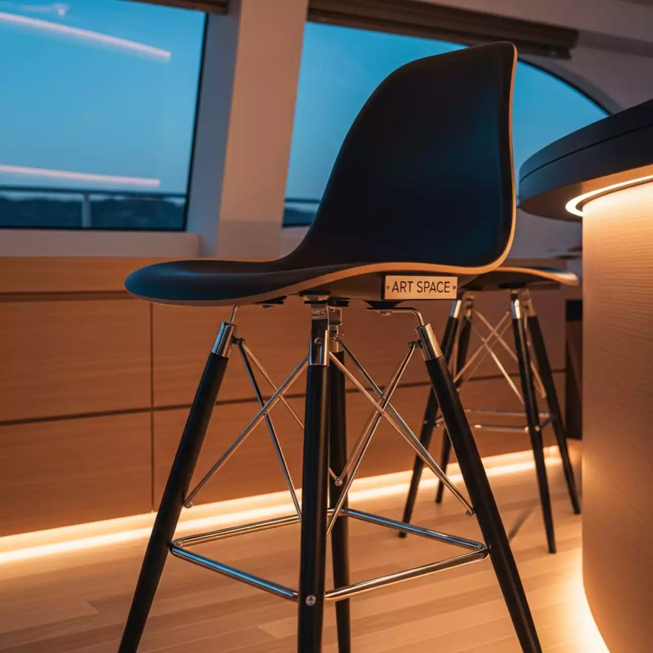 Аренда Стул барный черный Eames DSW на VIP-яхте (Имеретинский порт) — ART SPACE