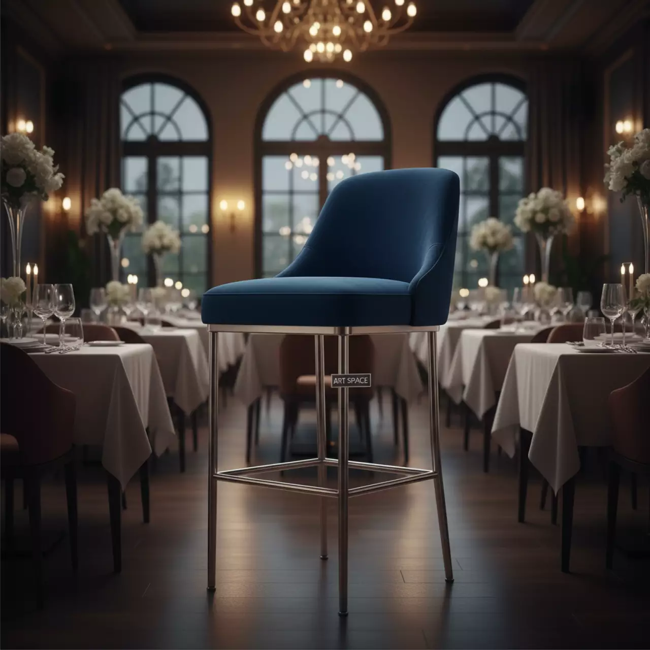 Аренда Стул барный Oscar Blue в ресторане «Sanremo» — ART SPACE