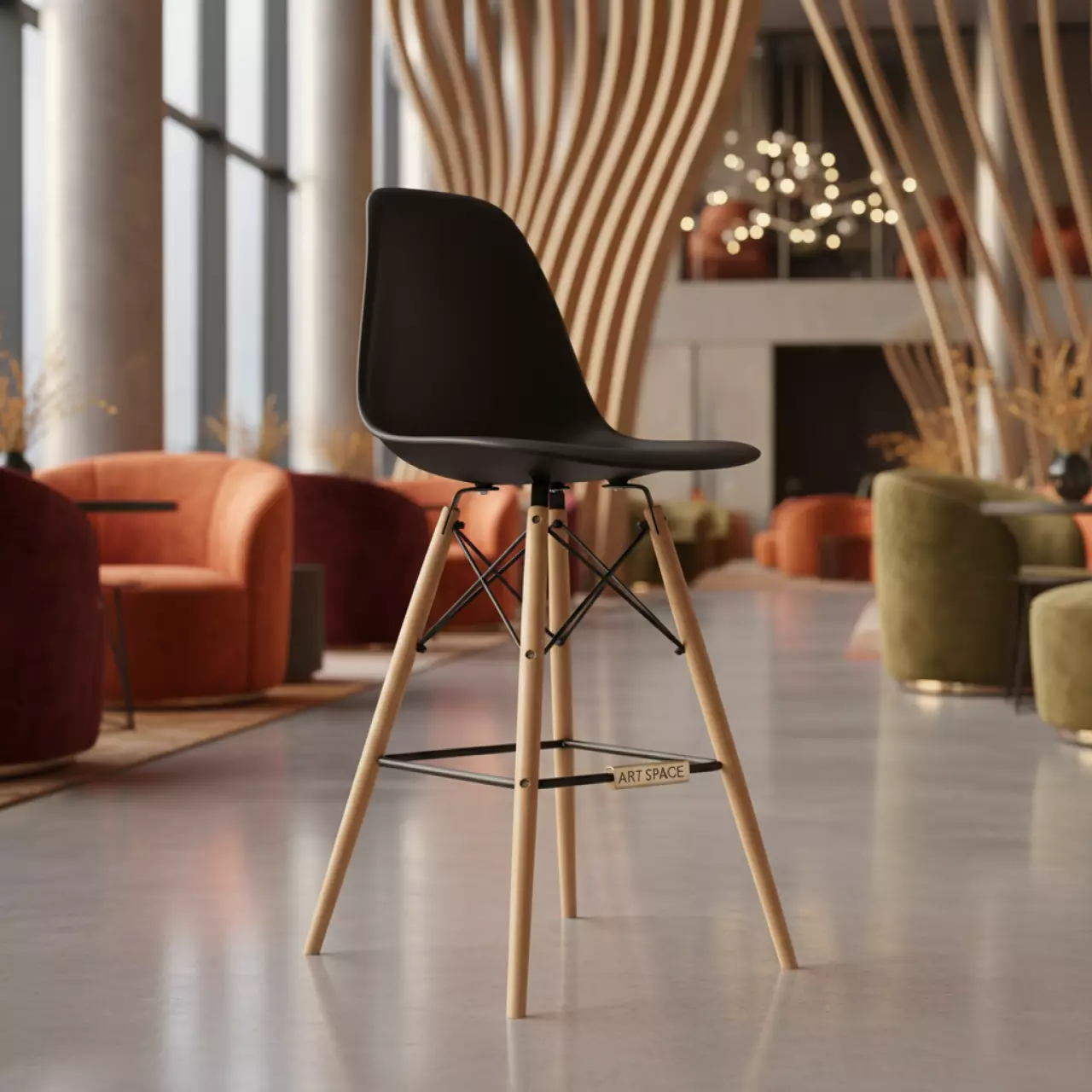 Аренда Стул Eames DSW Butterfly барный черный