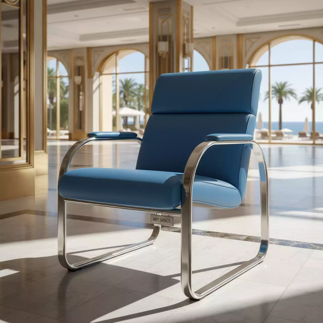 Аренда Стул Eames синий металл