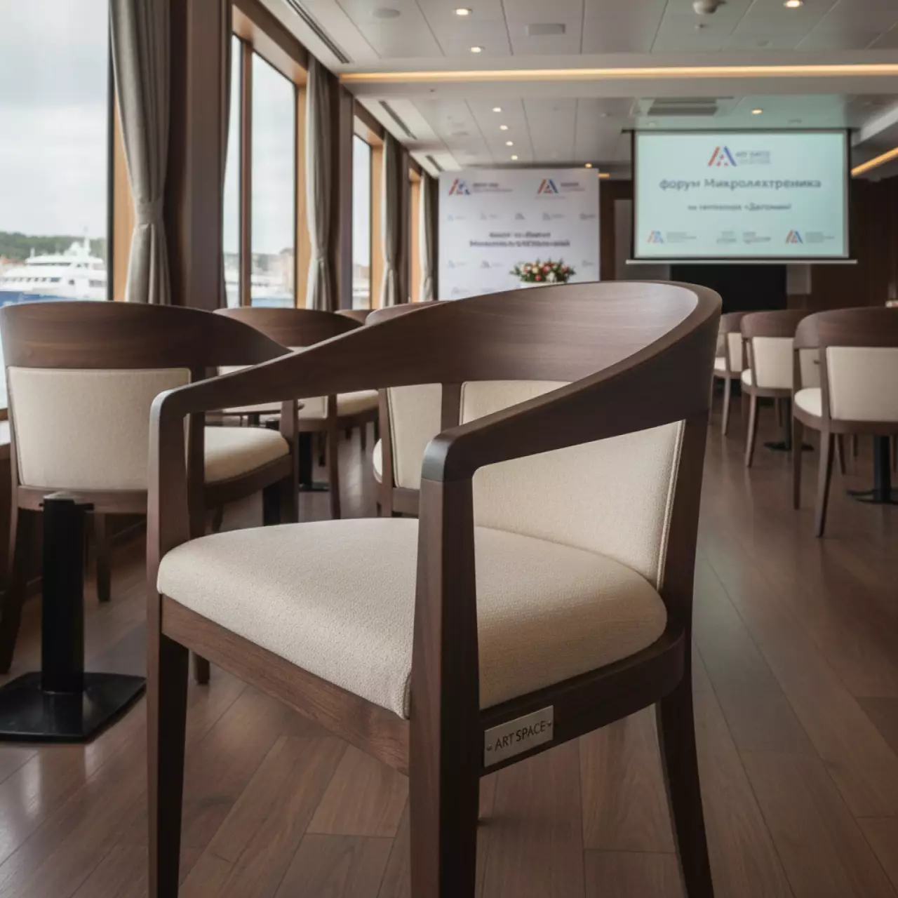 Аренда Стул Хейз темный ясень Марсель латте на теплоходе «Дагомыс» — ART SPACE