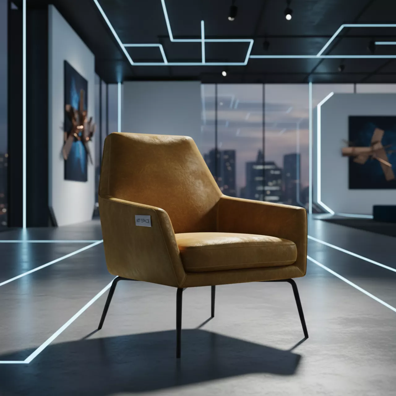 Аренда Стул Магриб New горчичный бархат черные ножки в Alpha Sirius — ART SPACE