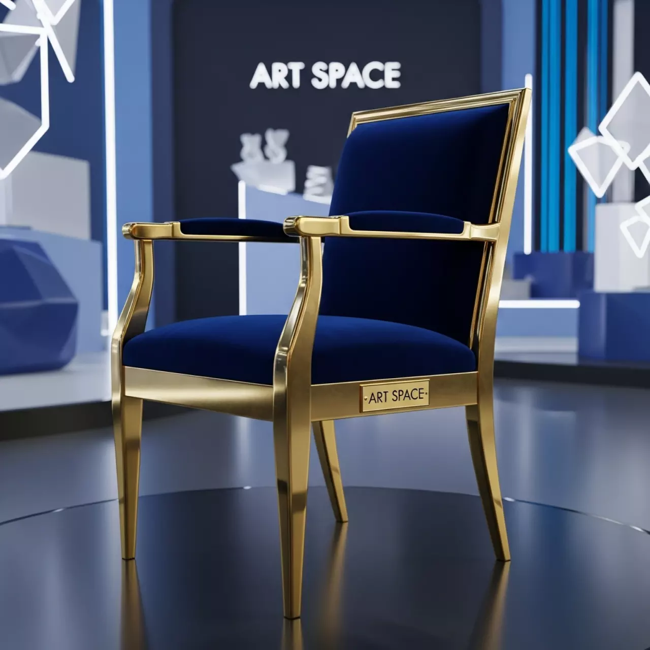 Аренда Стул Napoleon Gold Blue синий