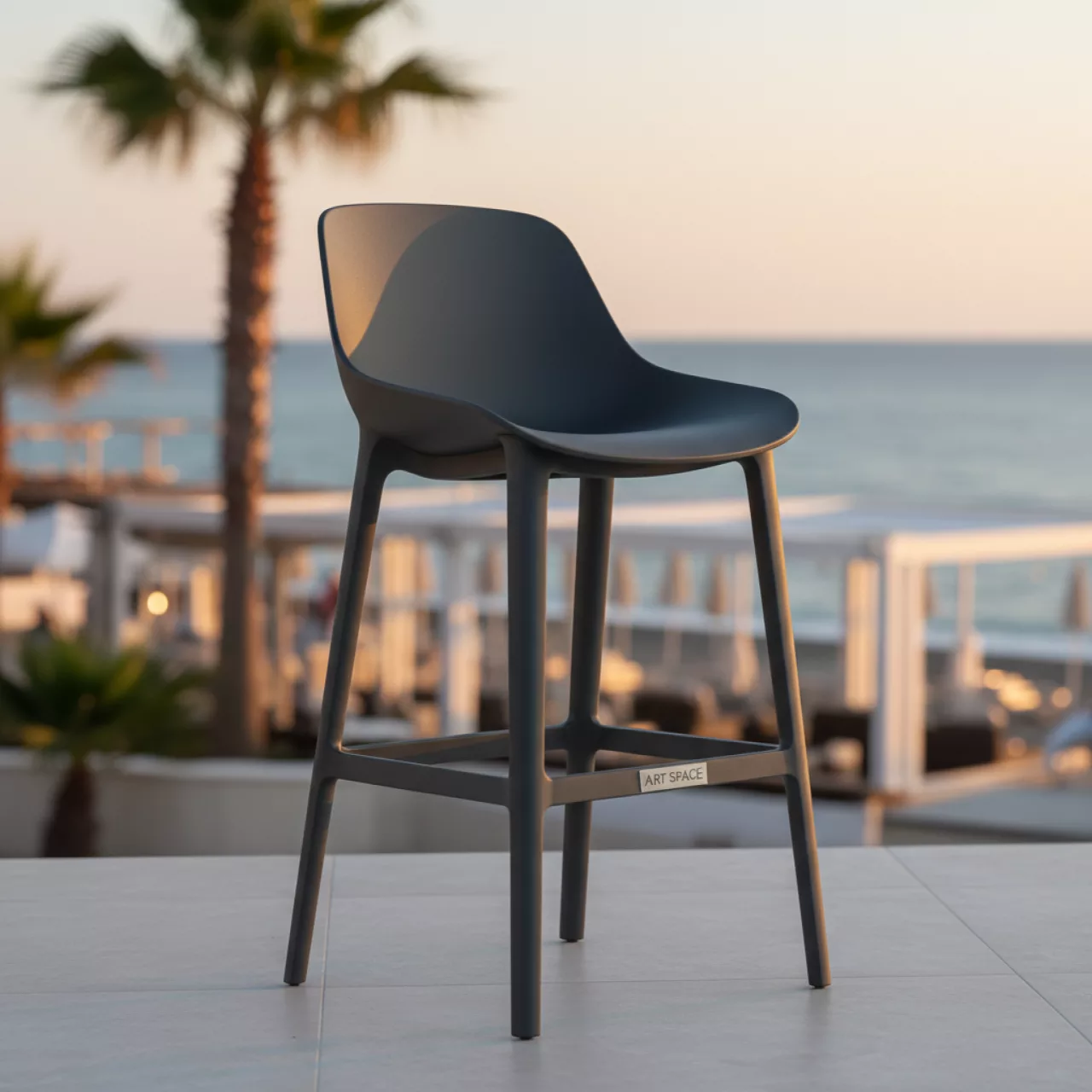 Аренда Стул полубарный пластиковый Emi на пляжных клубах Хосты — ART SPACE