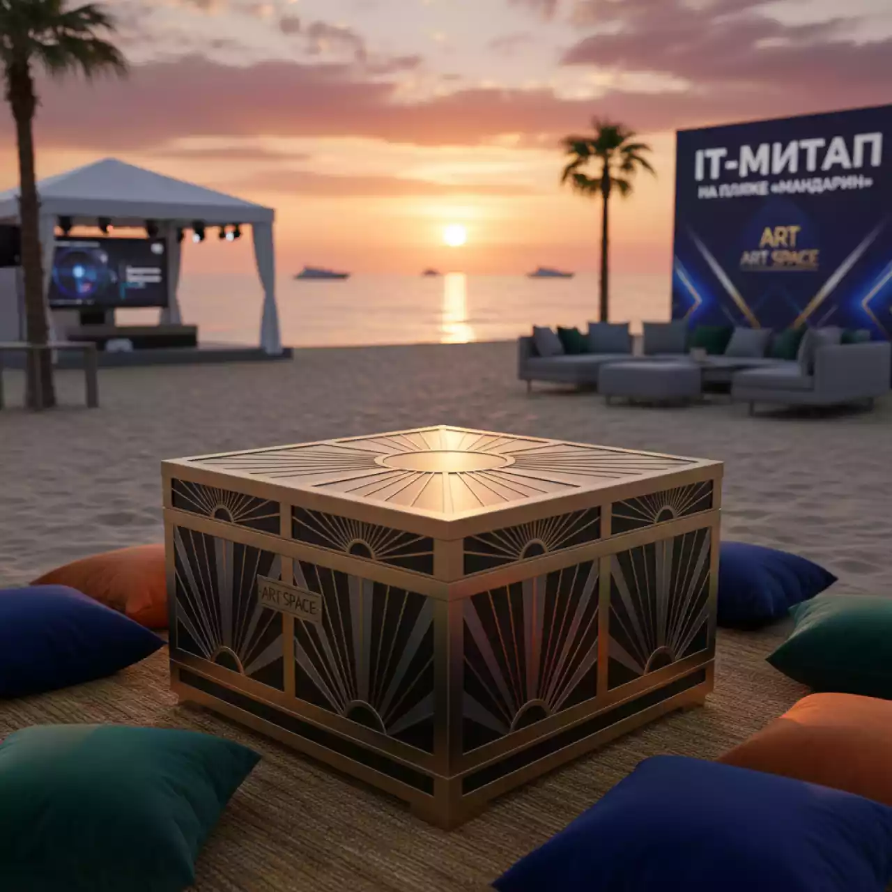 Аренда Сундук для хранения подушек Devoko на пляже «Мандарин» — ART SPACE