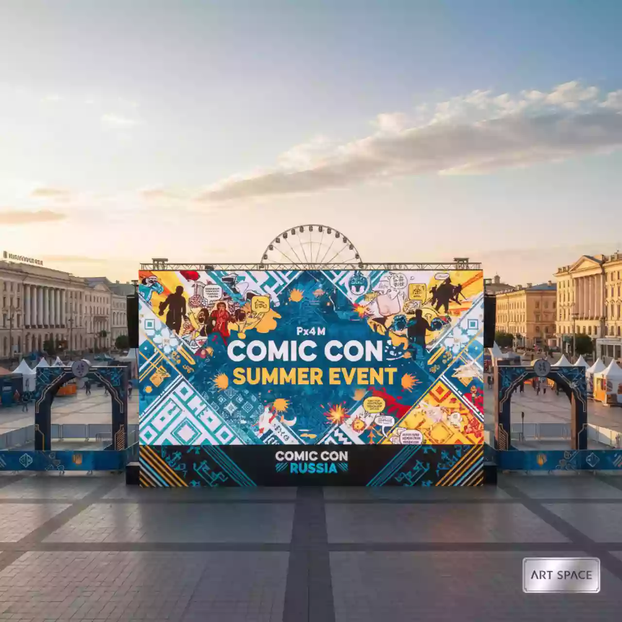 Аренда Светодиодный экран 6х4 метра P3.9 на Медальной площади — ART SPACE
