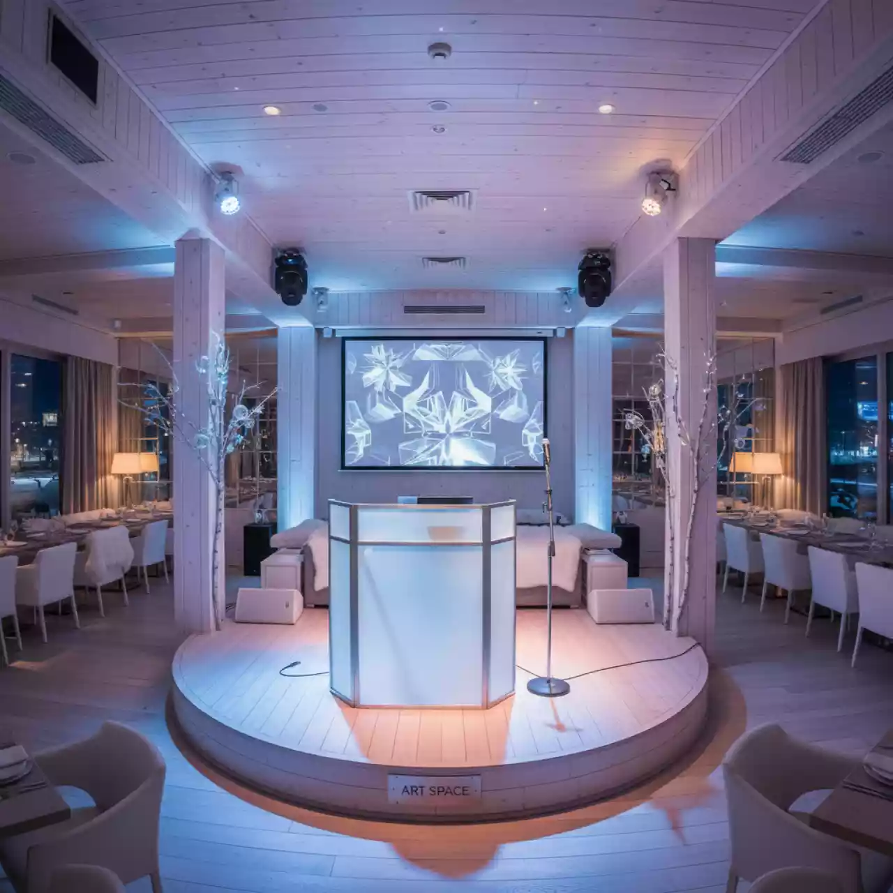 Аренда Световое оформление DJ ведущие и караоке в ресторане «Sanremo» — ART SPACE