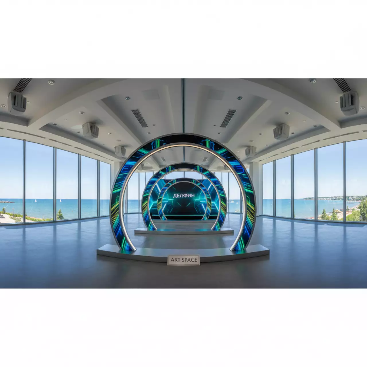 Аренда Светозвуковые порталы Союз в банкетном зале «Дельфин» — ART SPACE