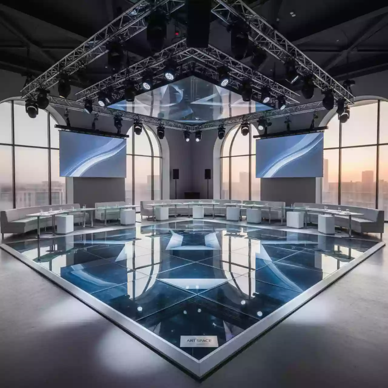 Аренда Танцпол светодиодный со стеклянным покрытием в Radisson Collection Paradise — ART SPACE