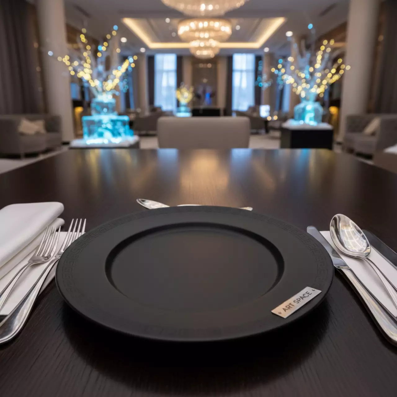 Аренда Тарелка подстановочная черная Porland 30 см в Radisson Blu Resort & Congress Centre — ART SPACE