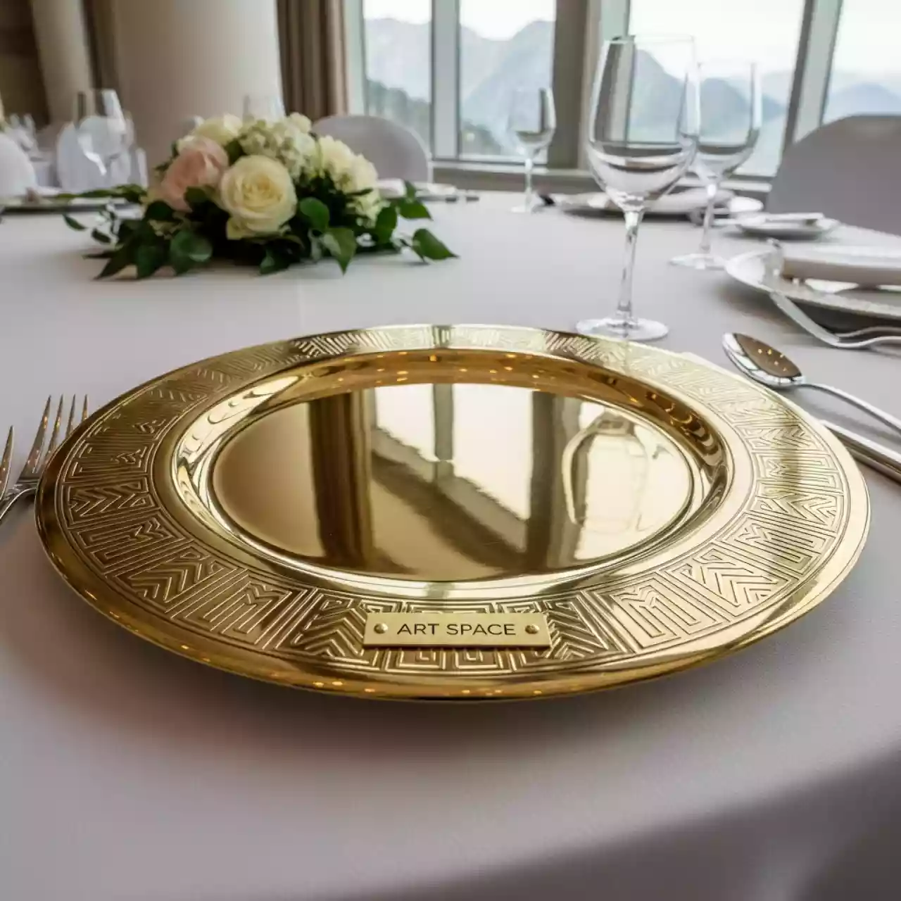 Аренда Тарелка подстановочная Gatsby золотая 330 мм в Гранд Отель Поляна — ART SPACE