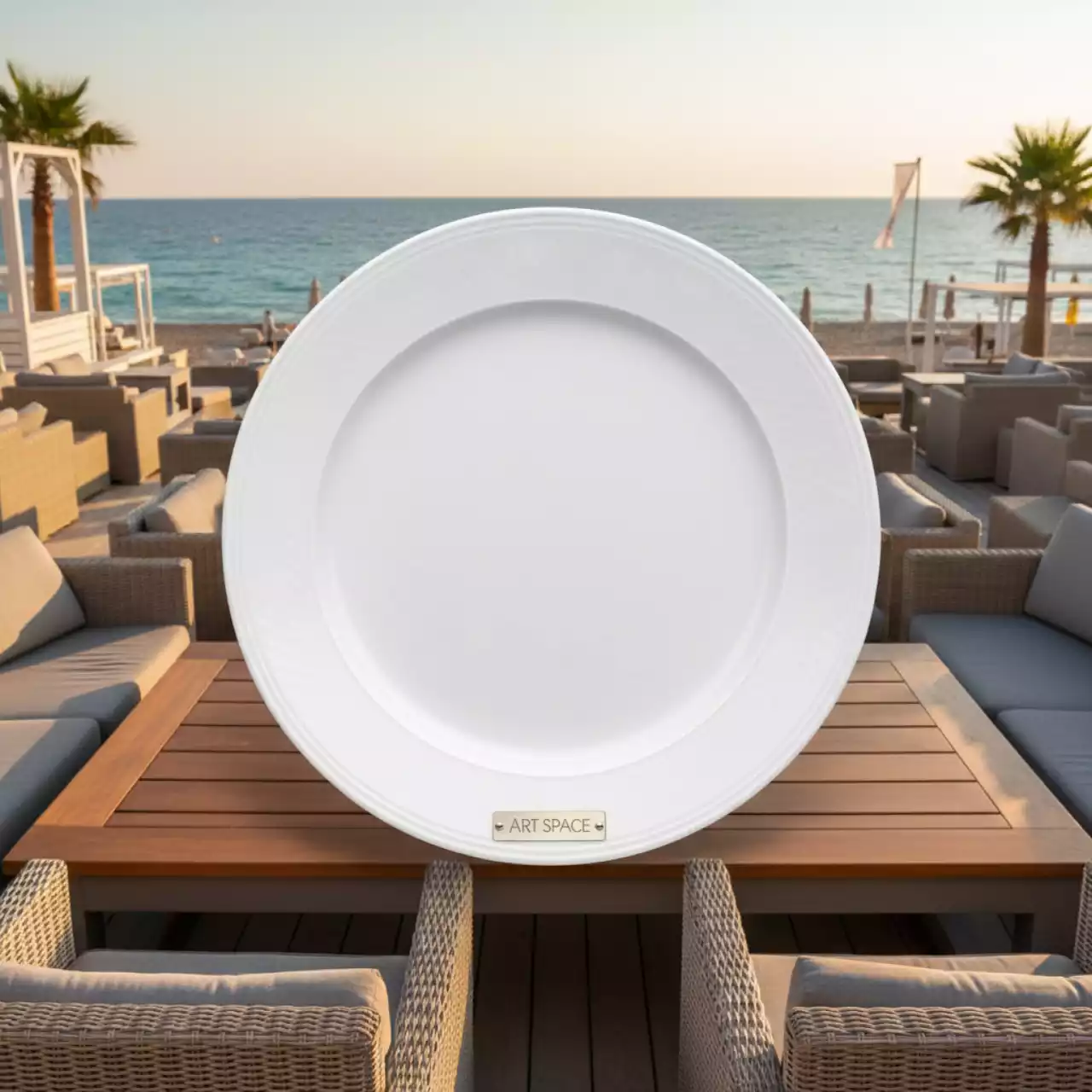 Аренда Тарелка подстановочная Гельцер 30 см в пляжном комплексе VinoGrad — ART SPACE