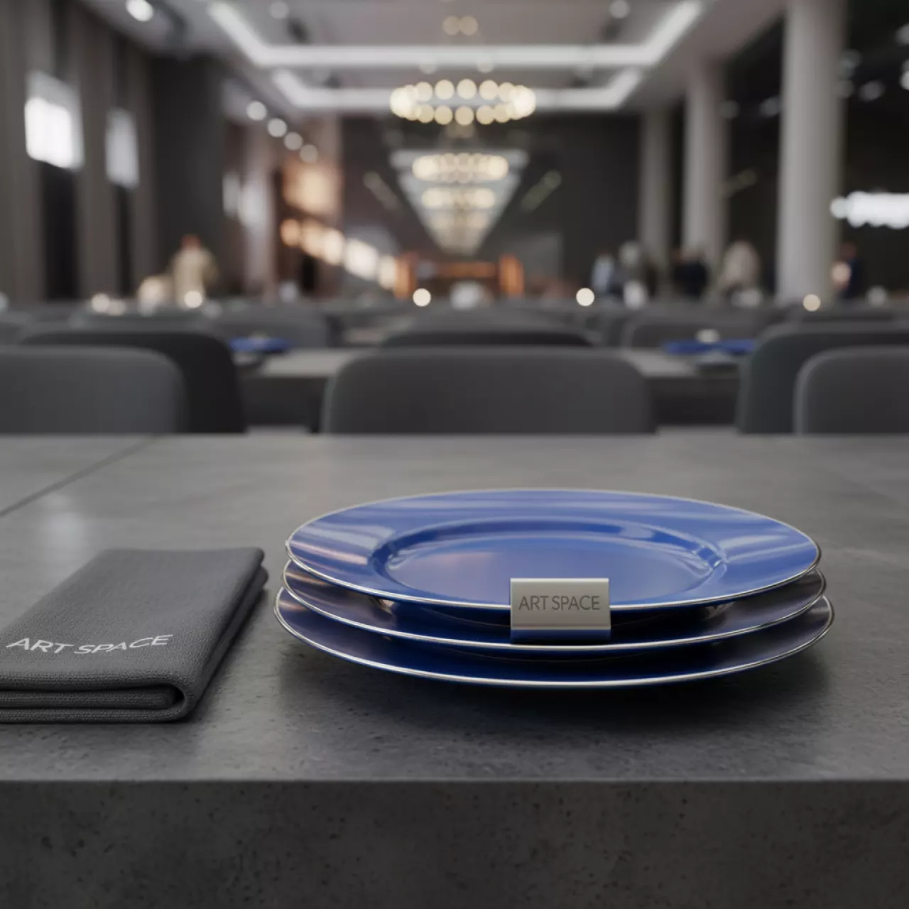 Аренда Тарелка Rim Blue кант 20 см в Golden Tulip Rosa Khutor — ART SPACE