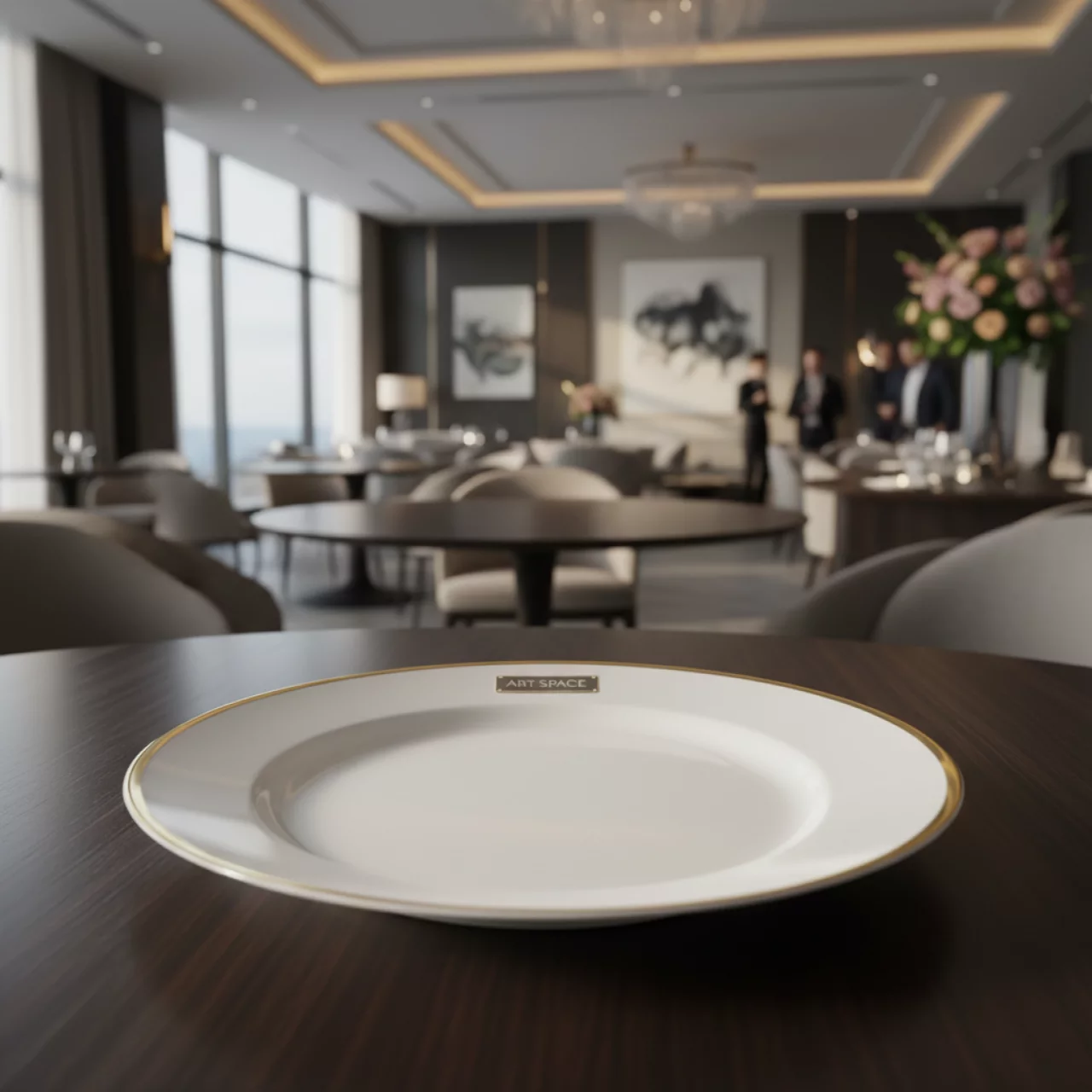 Аренда Тарелочка для комплимента Беладонна белая с золотой каймой в Гранд Отель Сочи — ART SPACE