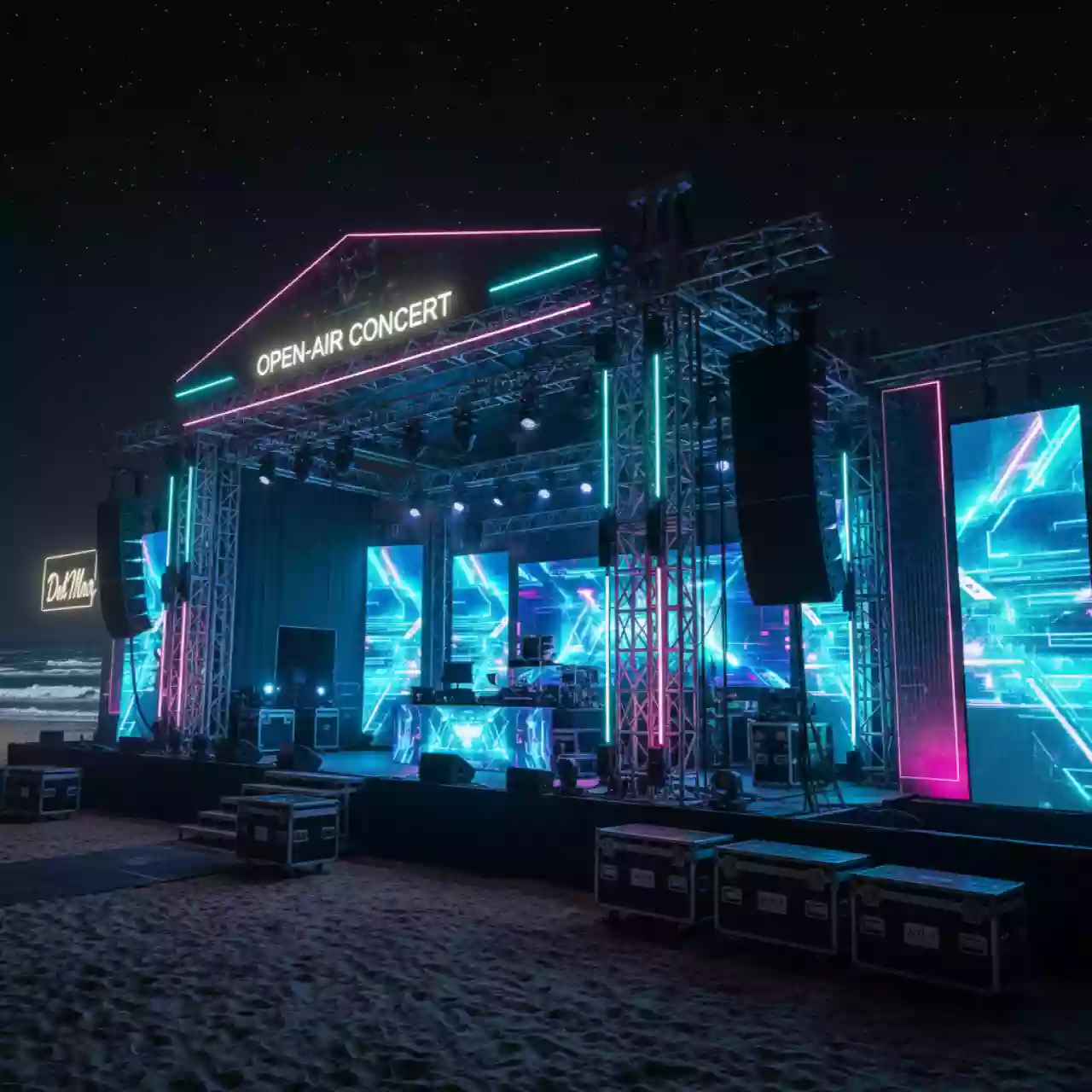 Аренда Техническое оснащение фестиваля GamePlanet в пляжном клубе Del Mar — ART SPACE