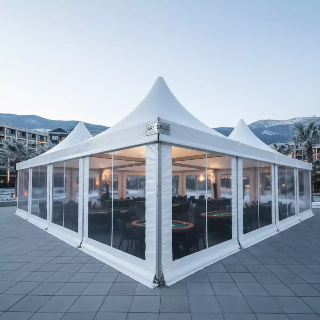 Аренда Тент шатер для летнего кафе 15х25 м в Bridge Resort — ART SPACE