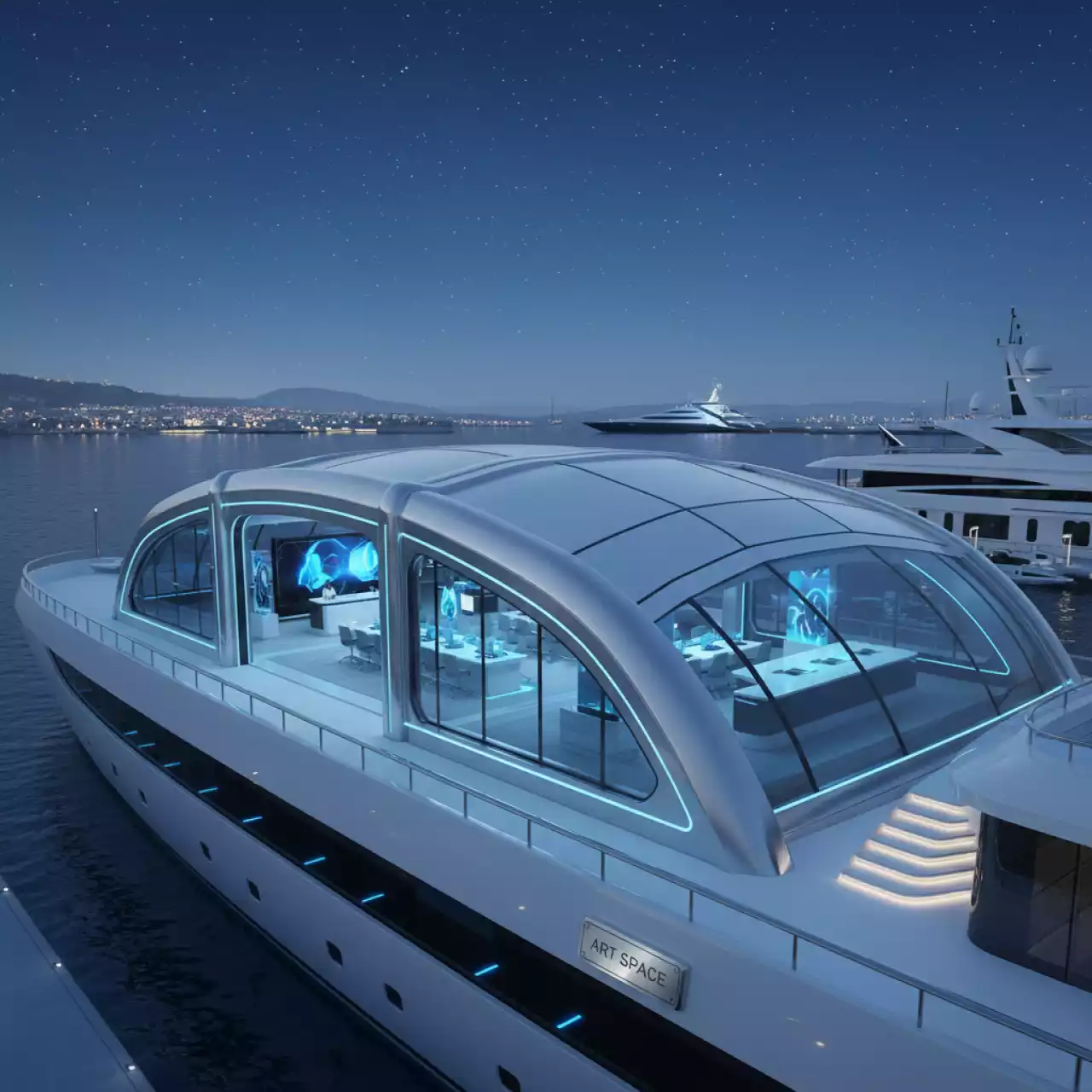 Аренда Тентовая конструкция шириной 15 м на VIP-яхте (Имеретинский порт) — ART SPACE