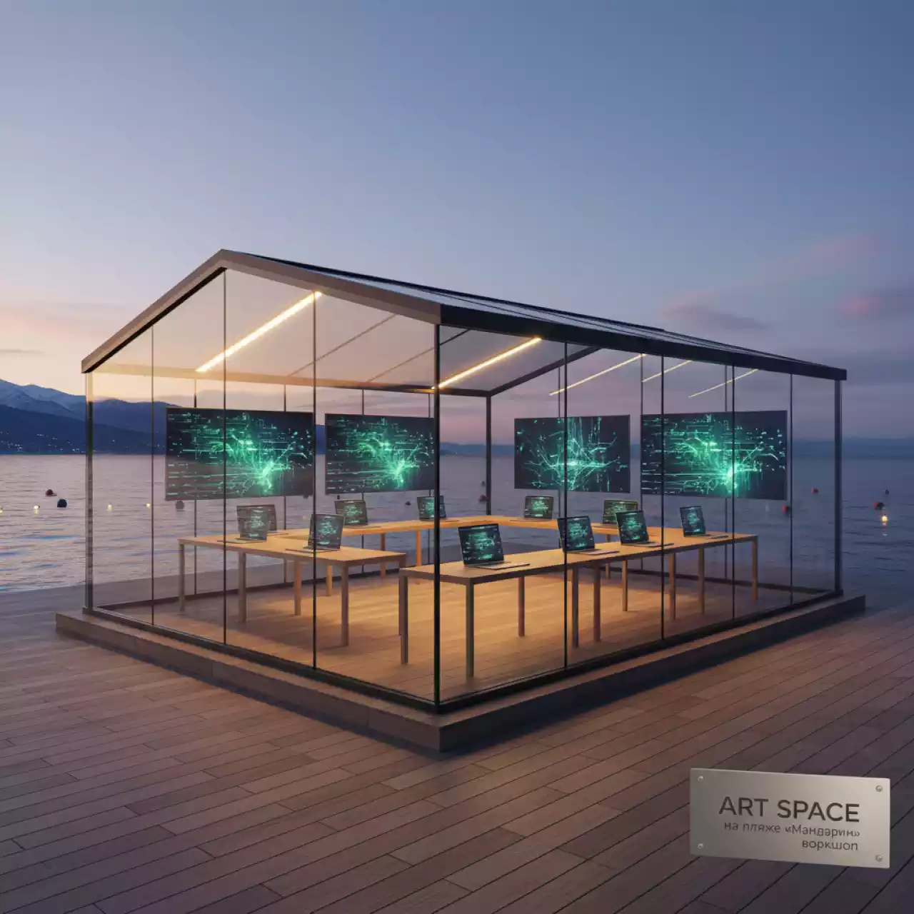 Аренда Тимбилдинг стартап с ИИ на пляже «Мандарин» — ART SPACE