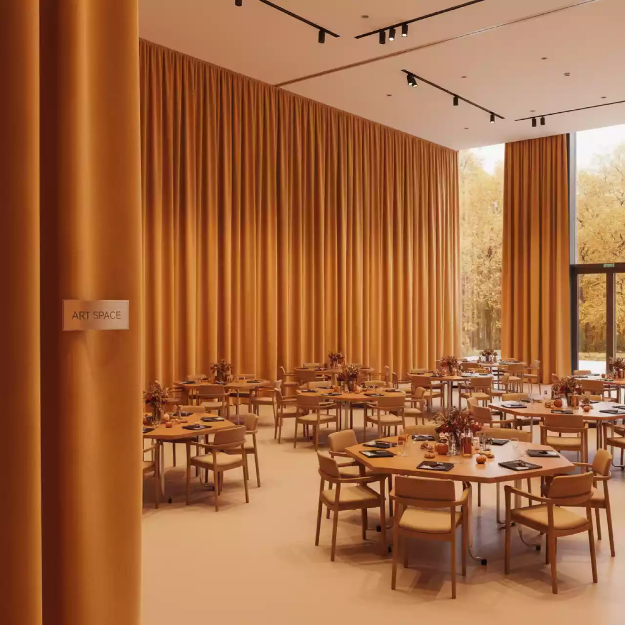 Аренда Ткань универсальная Самба Manoor негорючая 195 м² 3.2x100 м в Mercure Сочи Центр — ART SPACE