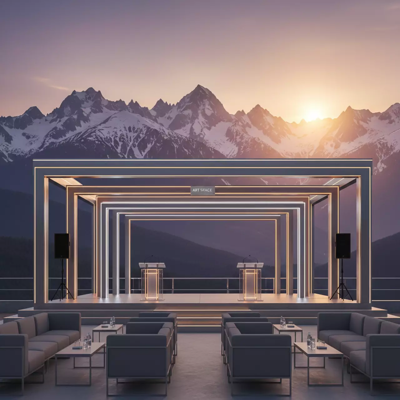 Аренда Торжественный концерт ко Дню города Альметьевск в Поляна 1389 Отель и Спа — ART SPACE