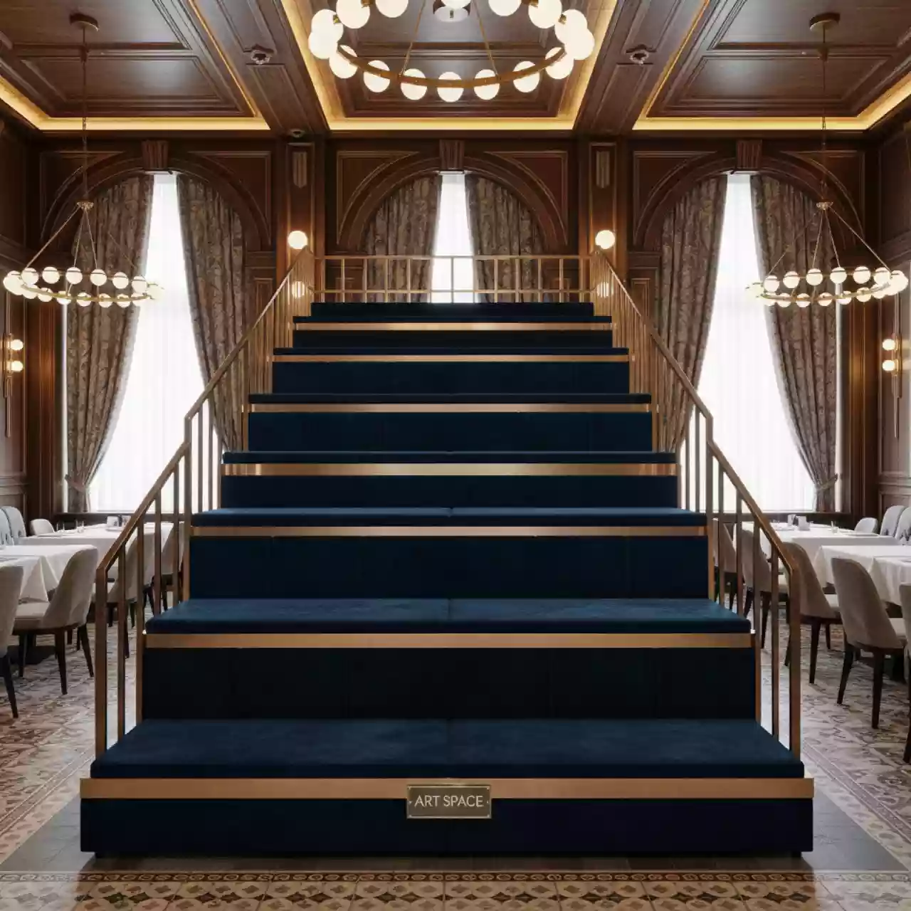 Аренда Трибуна мобильная для зрителей на 4 ряда в ресторане «Баран-Рапан» — ART SPACE