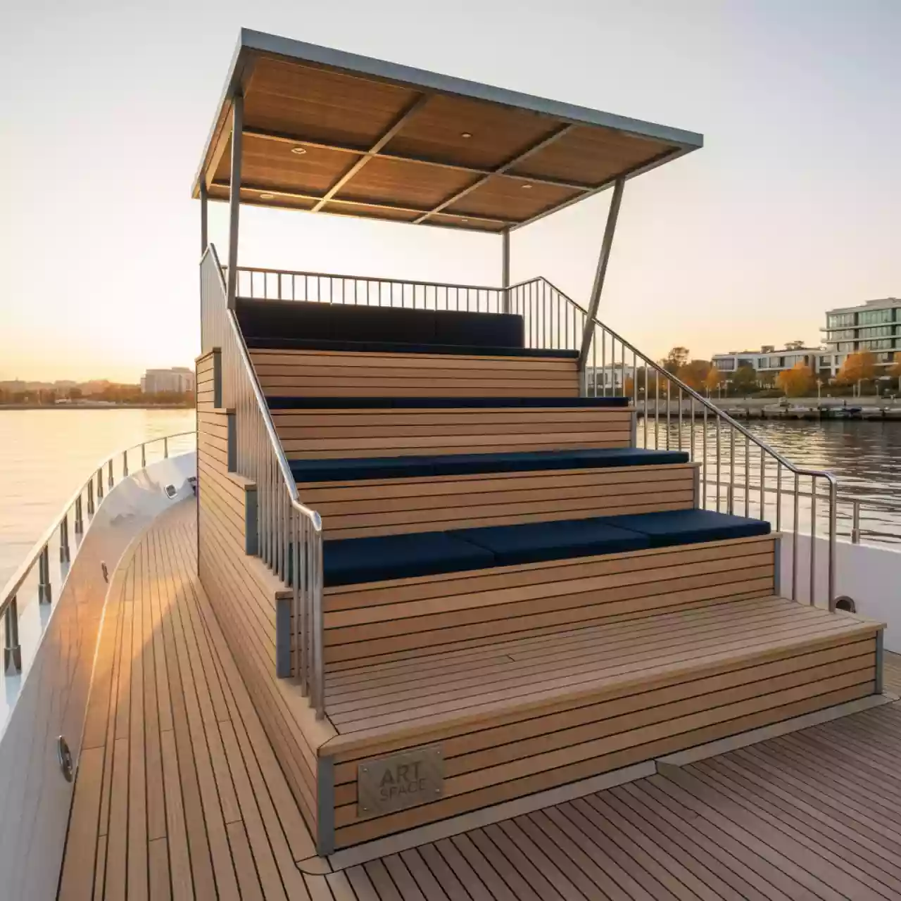 Аренда Трибуна VIP 3 ряда с крышей на VIP-яхте (Имеретинский порт) — ART SPACE