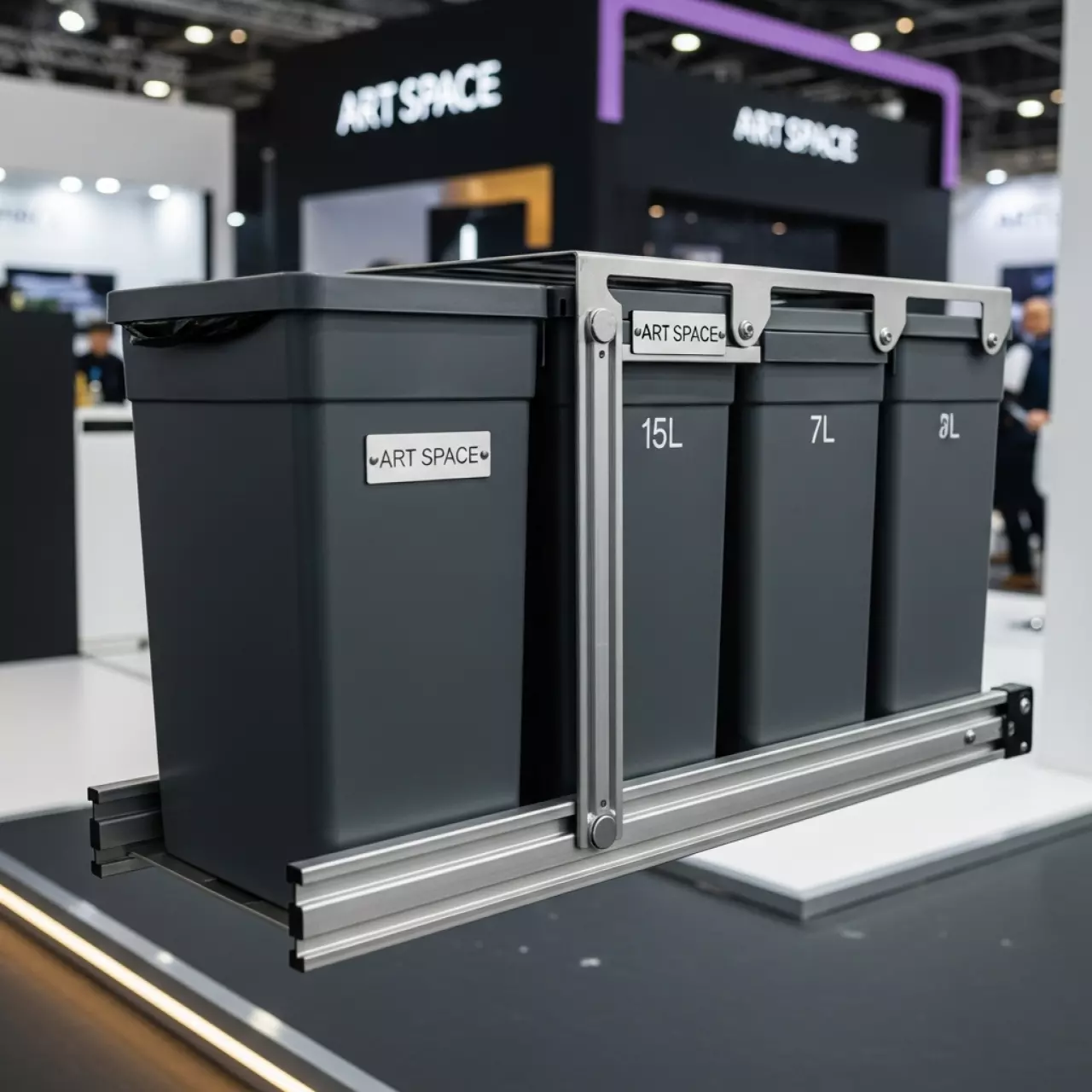 Аренда Ведро выдвижное для мусора AxiSpace 2х15 л и 2х7 л графит в Rodina Grand Hotel & SPA — ART SPACE