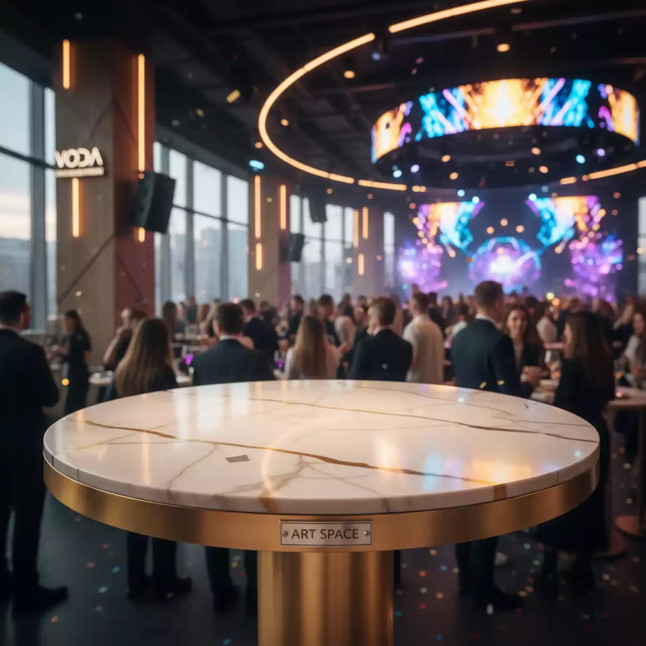 Аренда Журнальный стол Round white & gold в ресторане «Voda» — ART SPACE