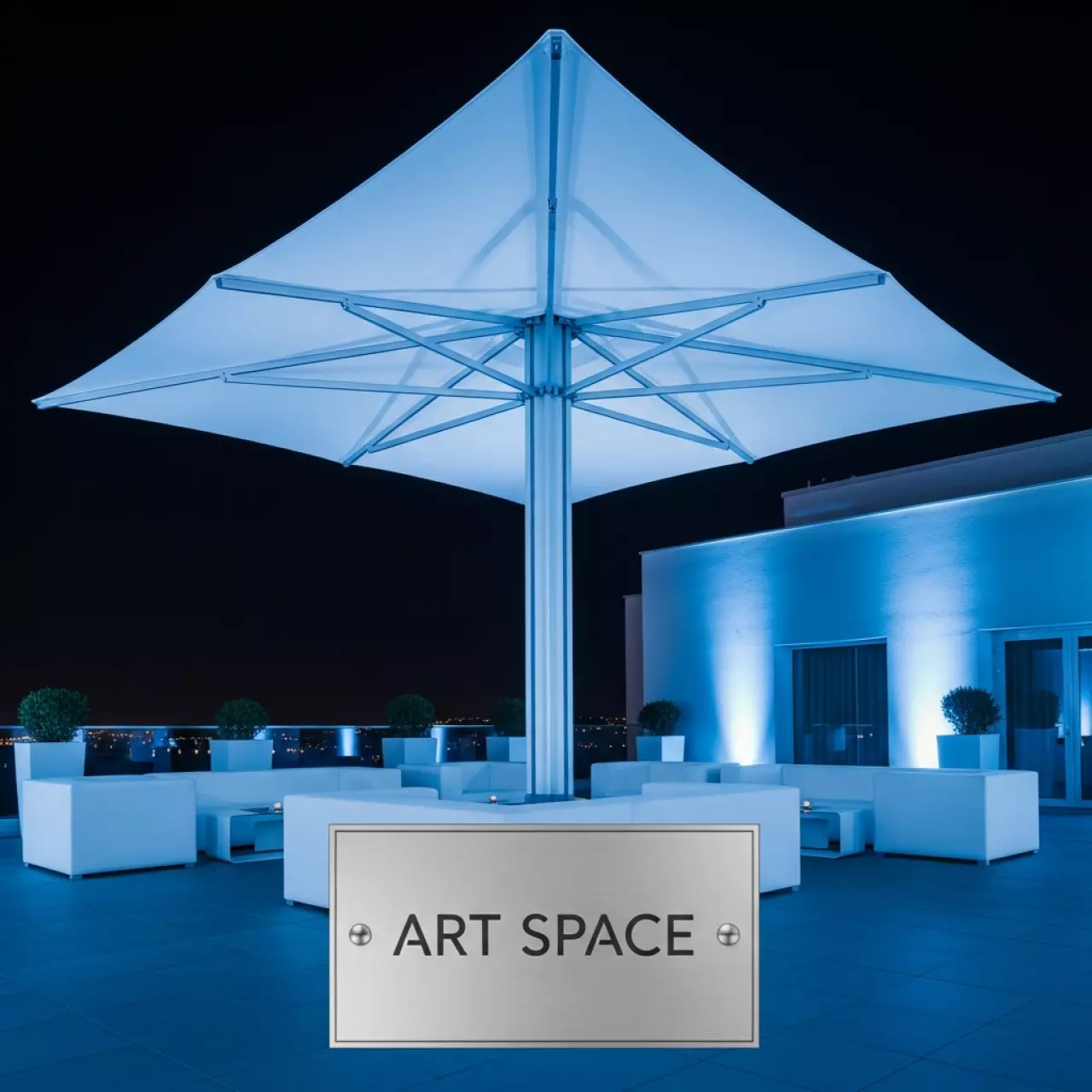 Аренда Зонт четырехкупольный 6х6 м Galaxia Quattro Starwhite в Маринс Парк Отеле — ART SPACE
