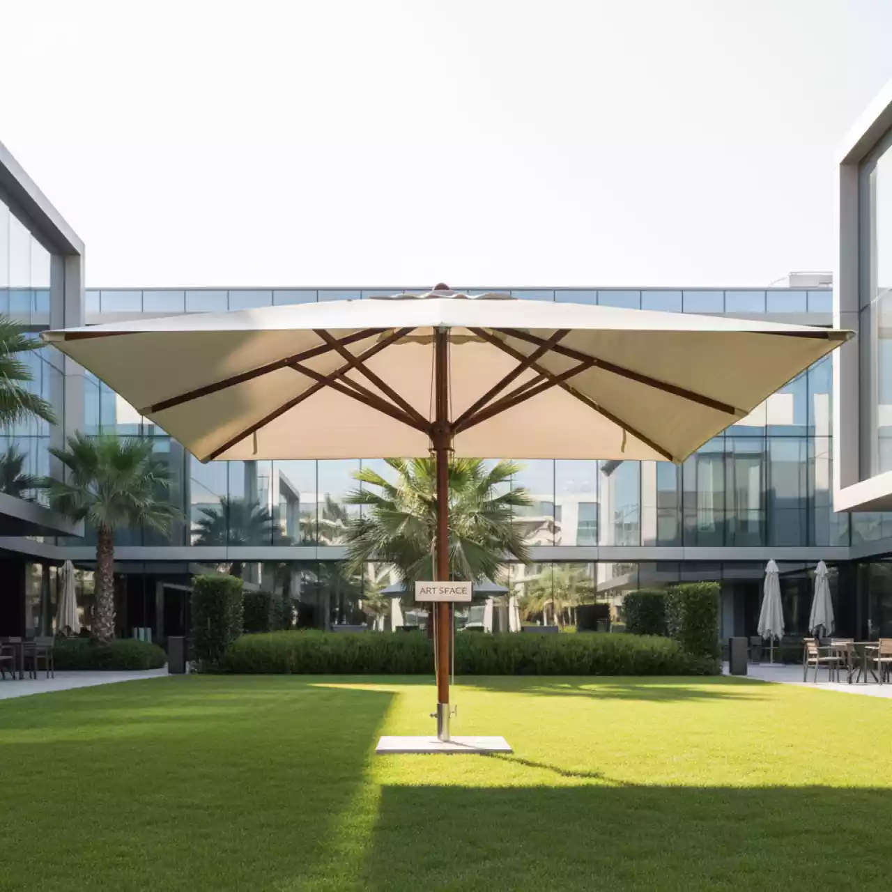 Аренда Зонт профессиональный четырехкупольный 6х6 м Galaxia Quattro Timber в Stella di Mosca — ART SPACE