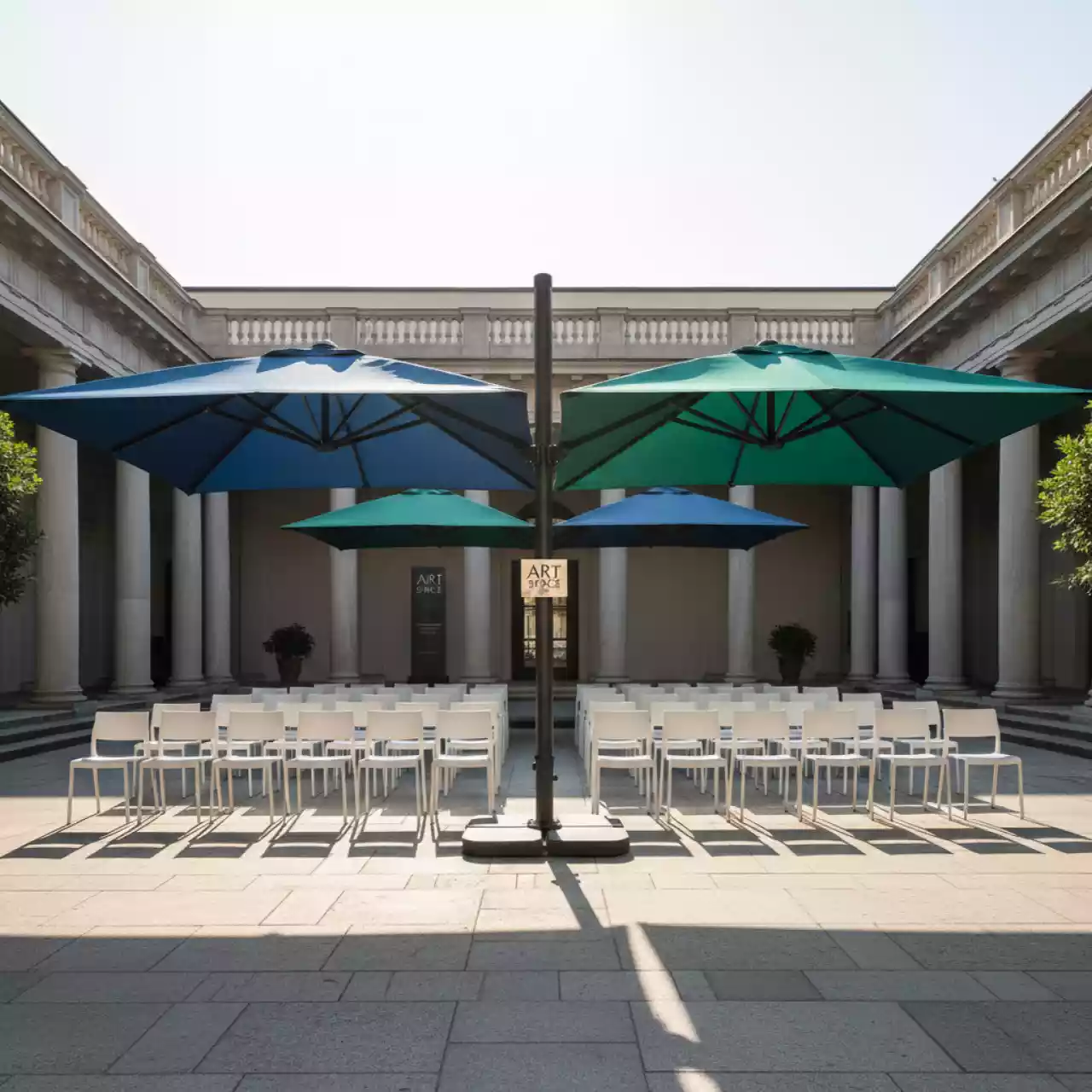 Аренда Зонт профессиональный двухкупольный Galaxia Dual V Carbon 2,9х6 м в лофте «Студия 21» — ART SPACE